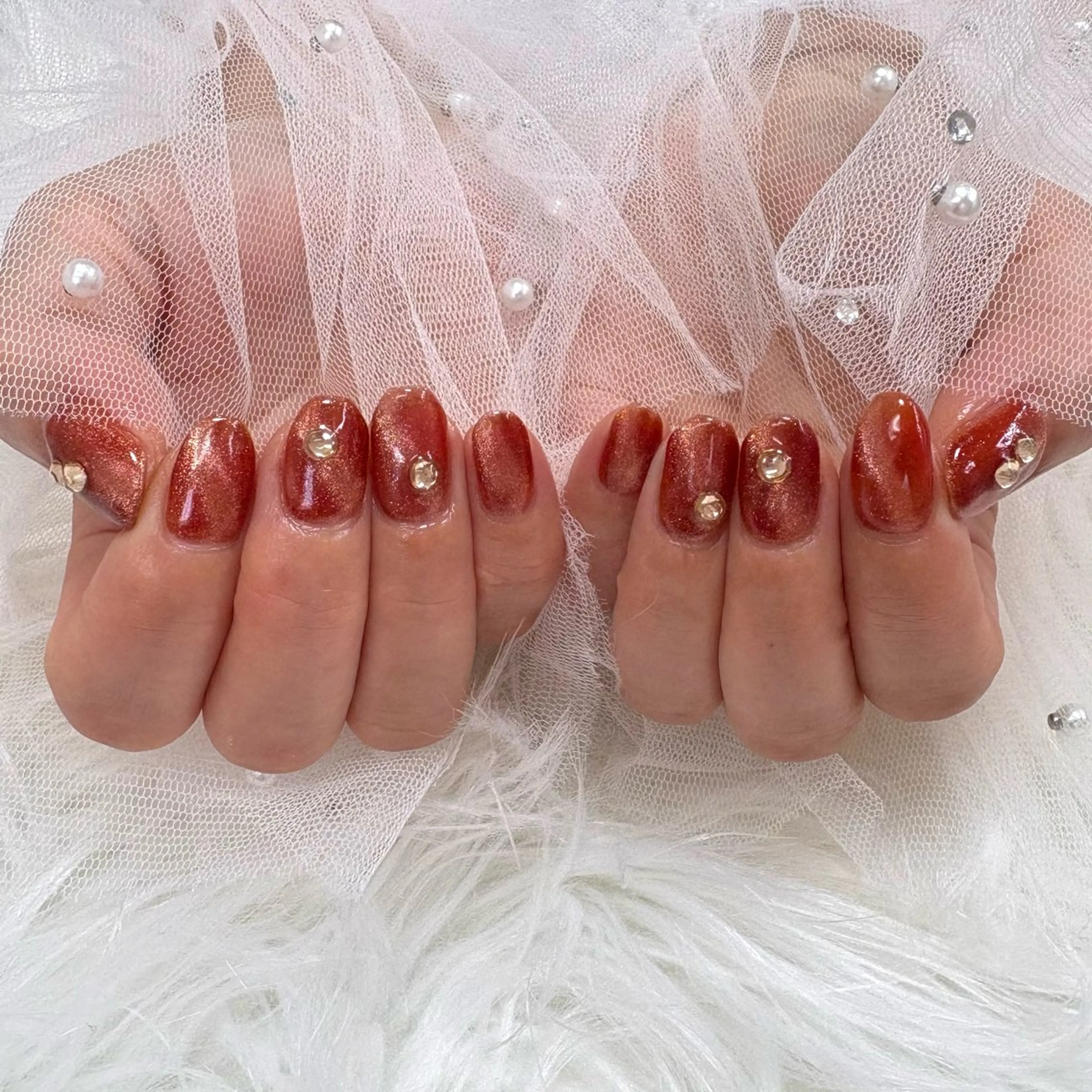 ネイル マグネットネイル ストーンネイル ハンドネイル SHINE nail salonのネイルデザイン