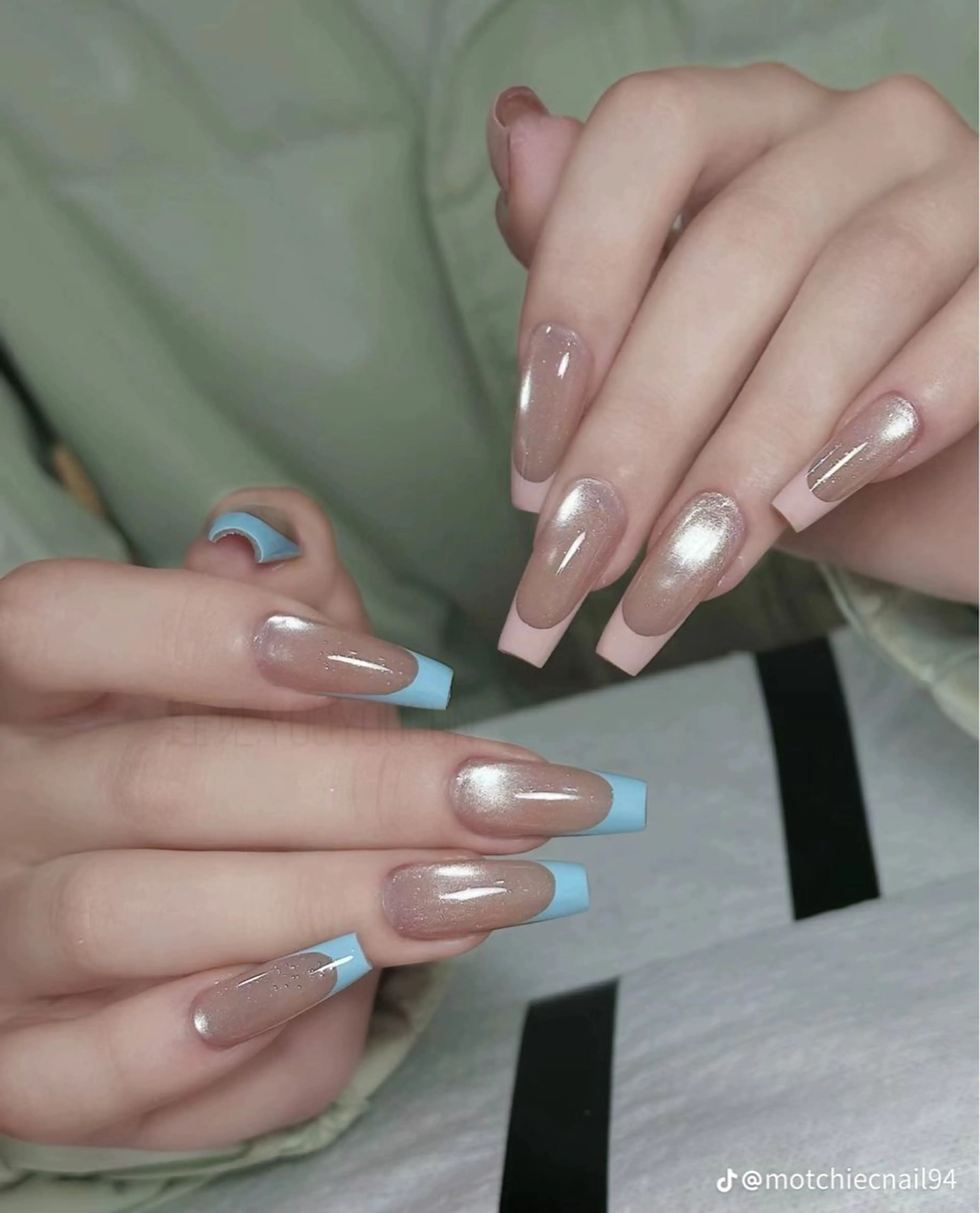 ネイル ワンカラーネイル ハンドネイル 波 なみのネイルデザイン