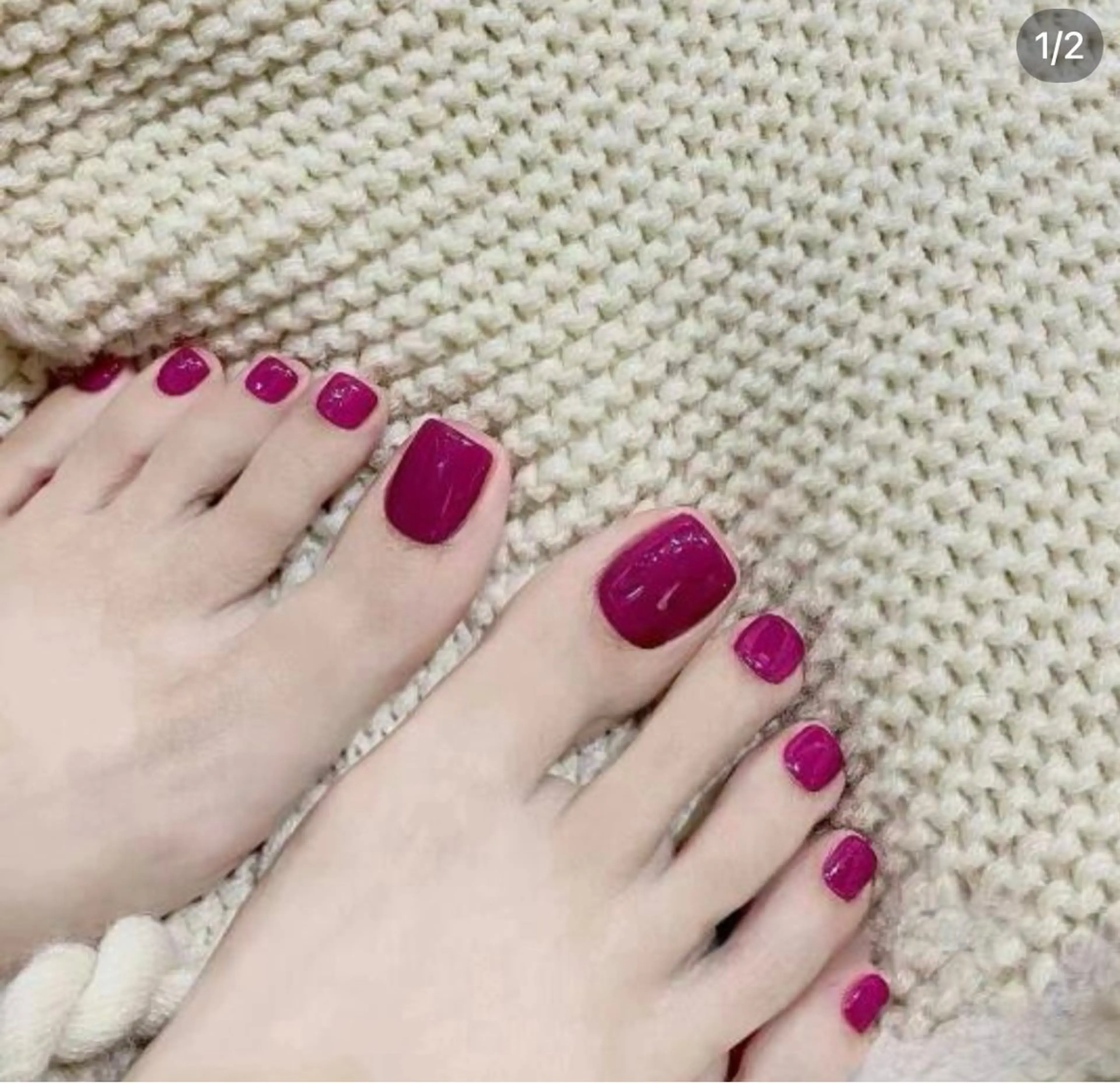 オフ無料、ケア込みフットバス、甘皮ケア付き☆フットワンカラー3980円の写真