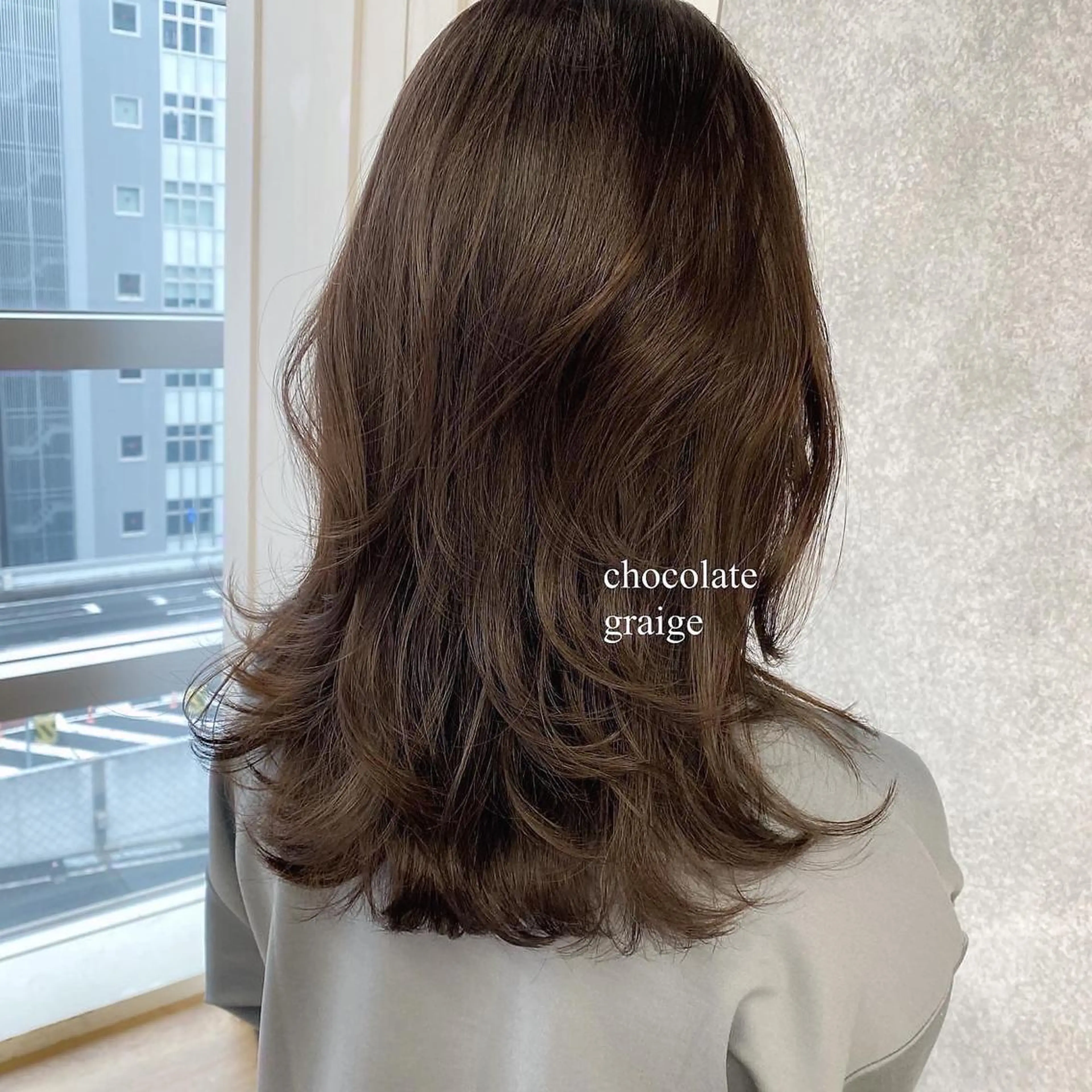 セミロング カラー グレージュ レイヤーカット 大人可愛いHair ❤︎Ayakoのヘアスタイル