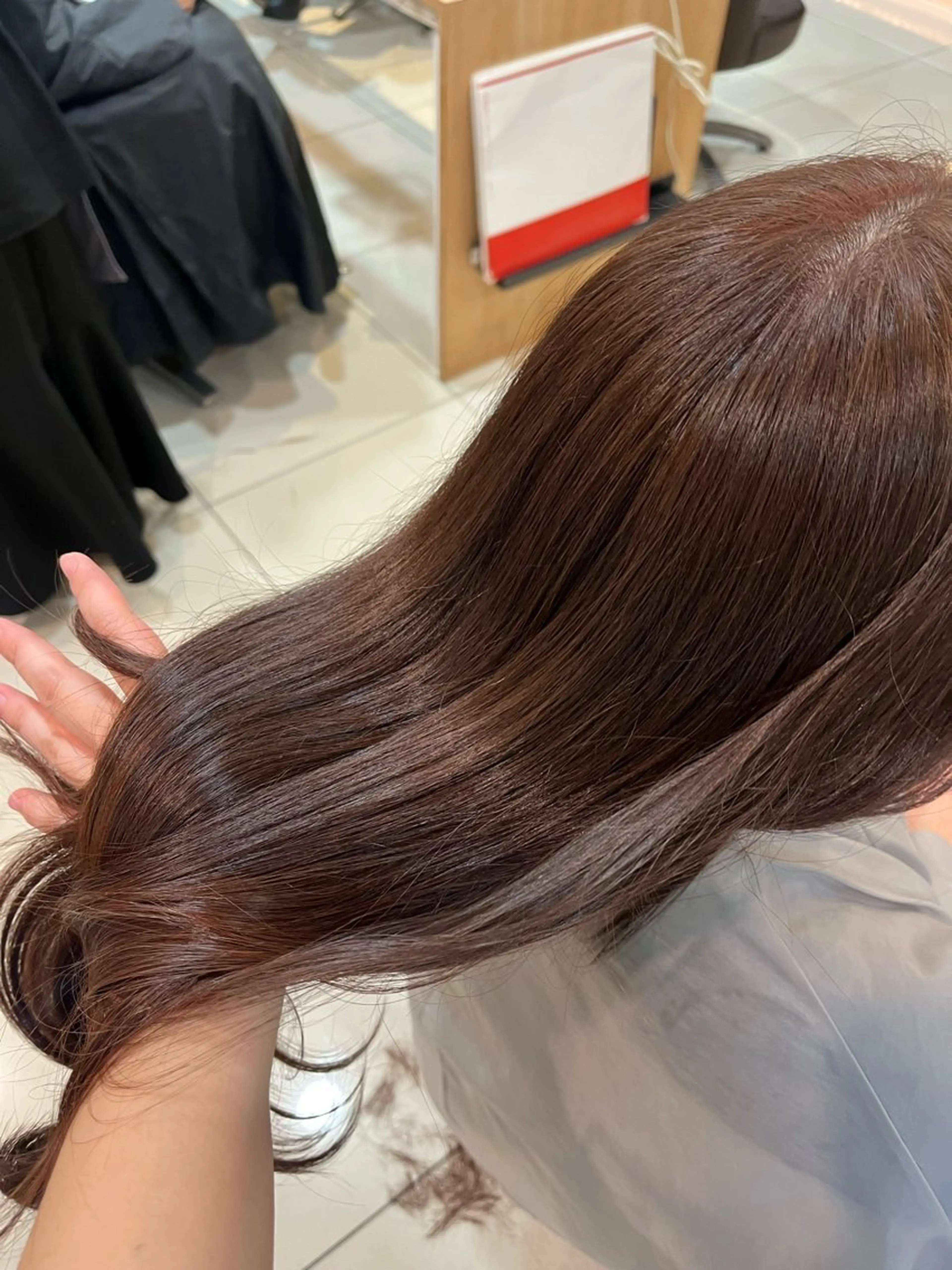 ロング カラー トリートメント カット ヘアカラー レイヤーカット/ フェミニン💕/鏡のヘアスタイル