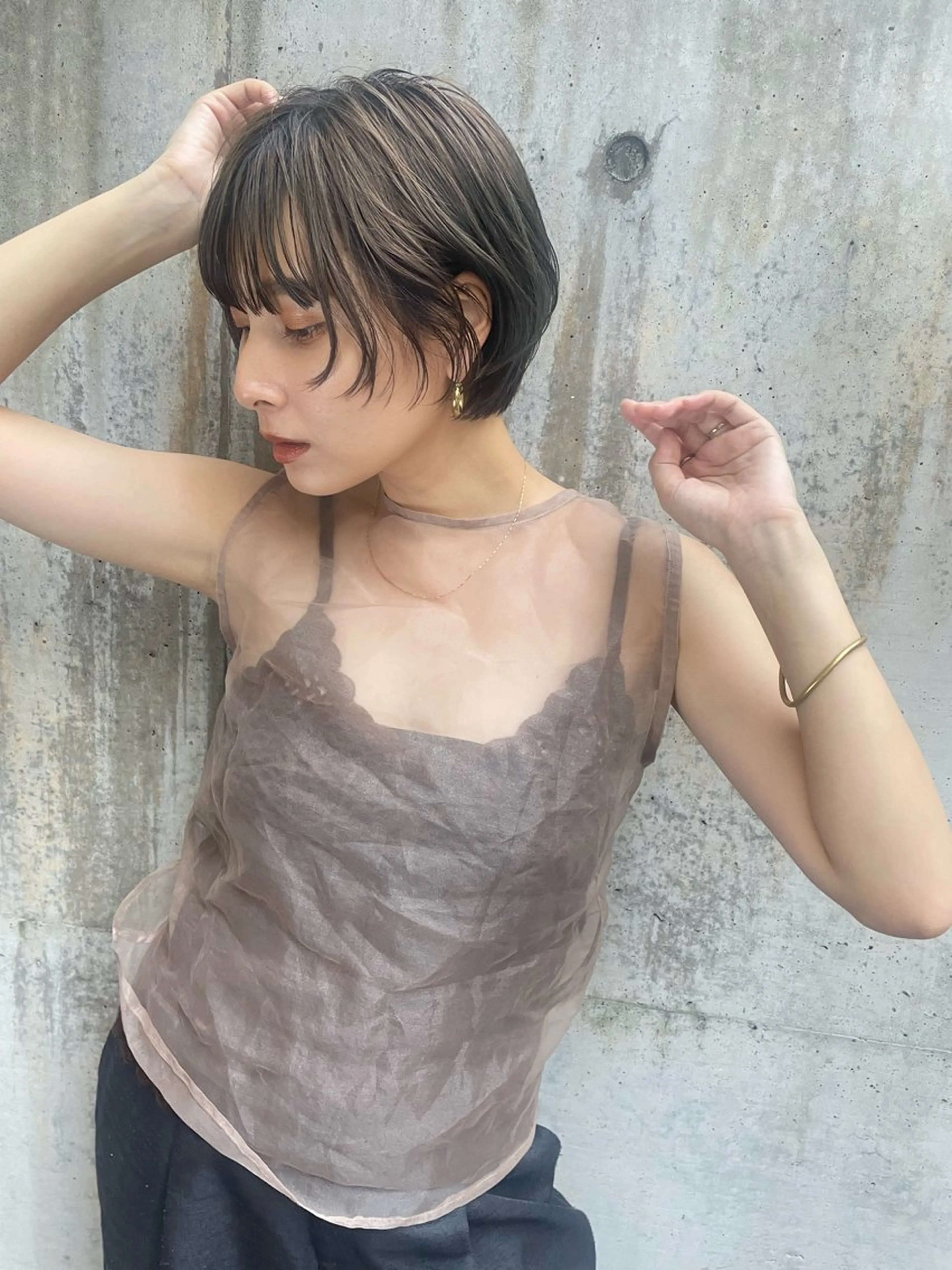 ショート カラー カット ヘアカラー トリートメント ショート/ボブ/ 心斎橋/宮脇美奈のヘアスタイル