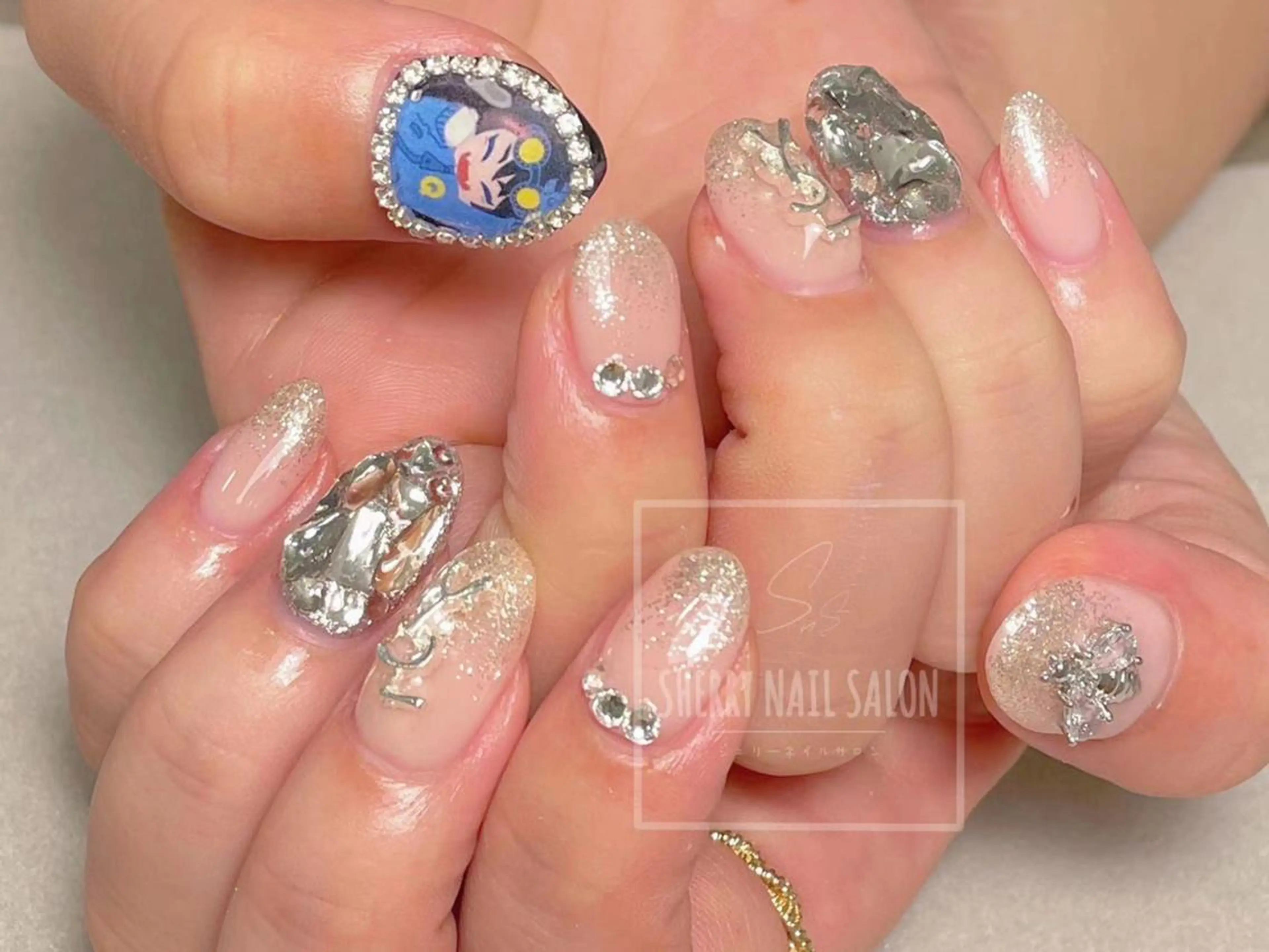 ネイル チークネイル 長さ出し フレンチネイル ジェルネイル グラデーション moe自宅ネイルサロン所属・萌 自宅ネイルサロンのネイルデザイン