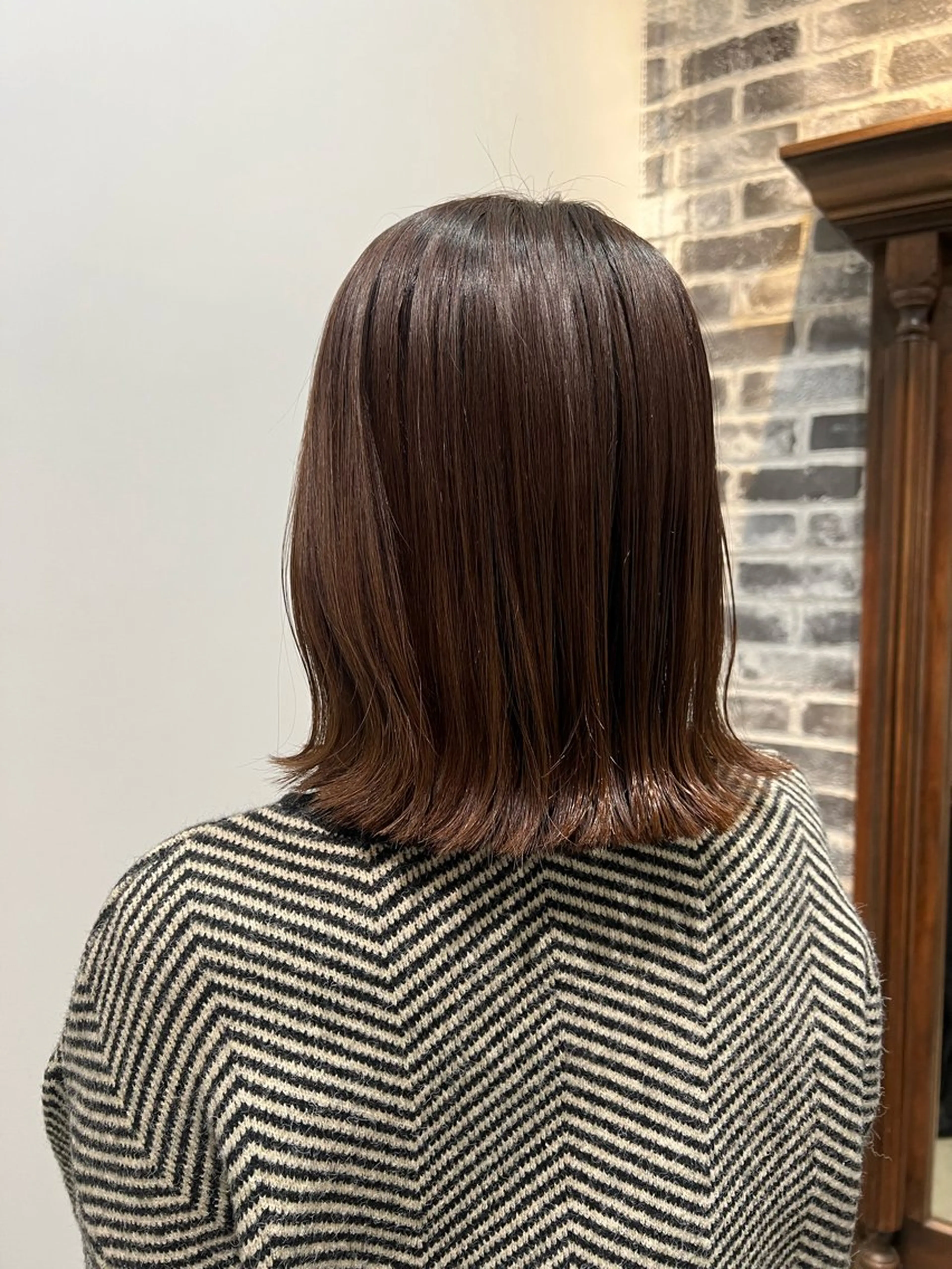 ミディアム 縮毛矯正 パーマ×透明感カラー MIOのヘアスタイル