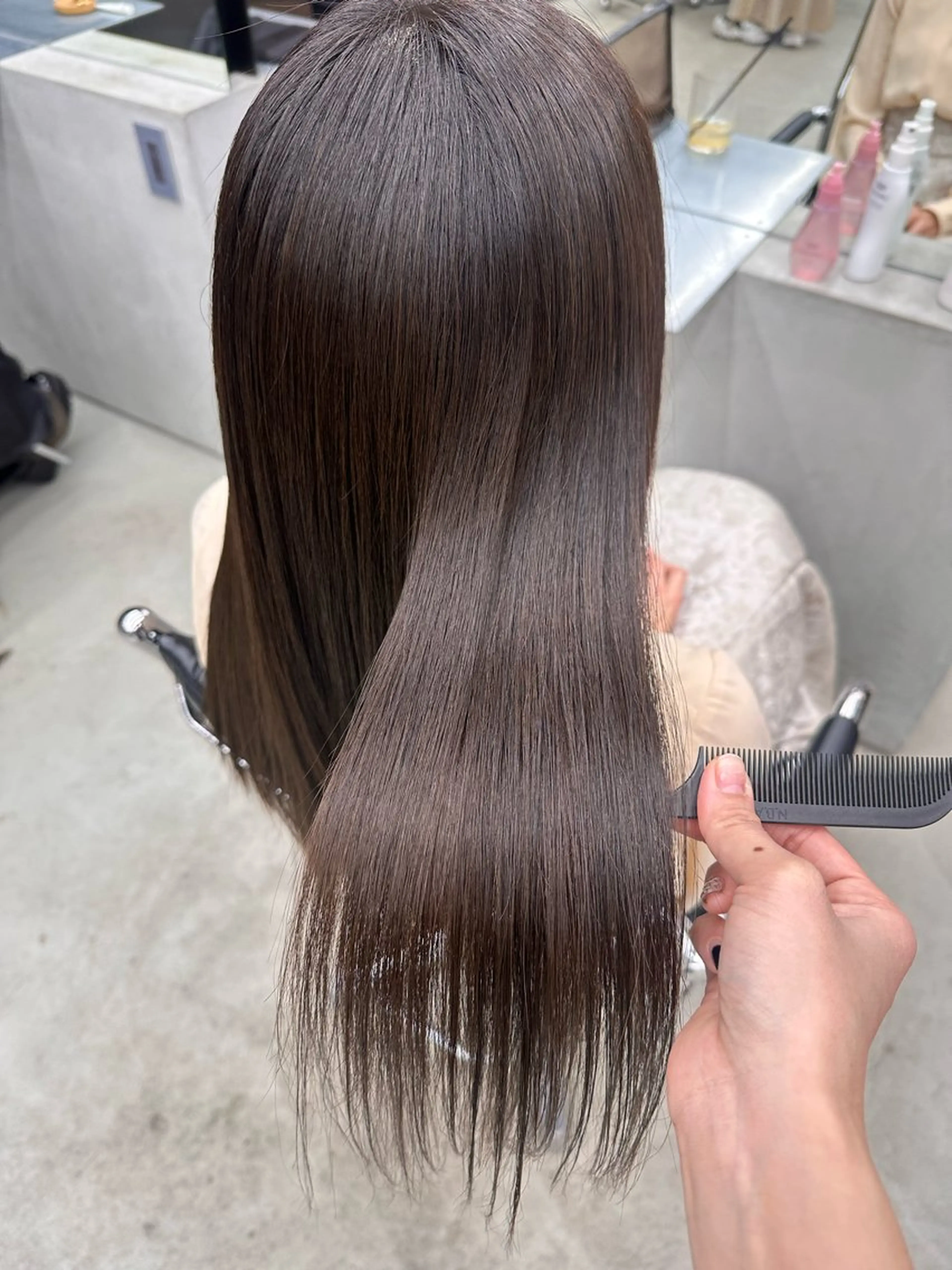 ロング カラー 髪質改善 縮毛矯正 トリートメント 染谷 遥花のヘアスタイル