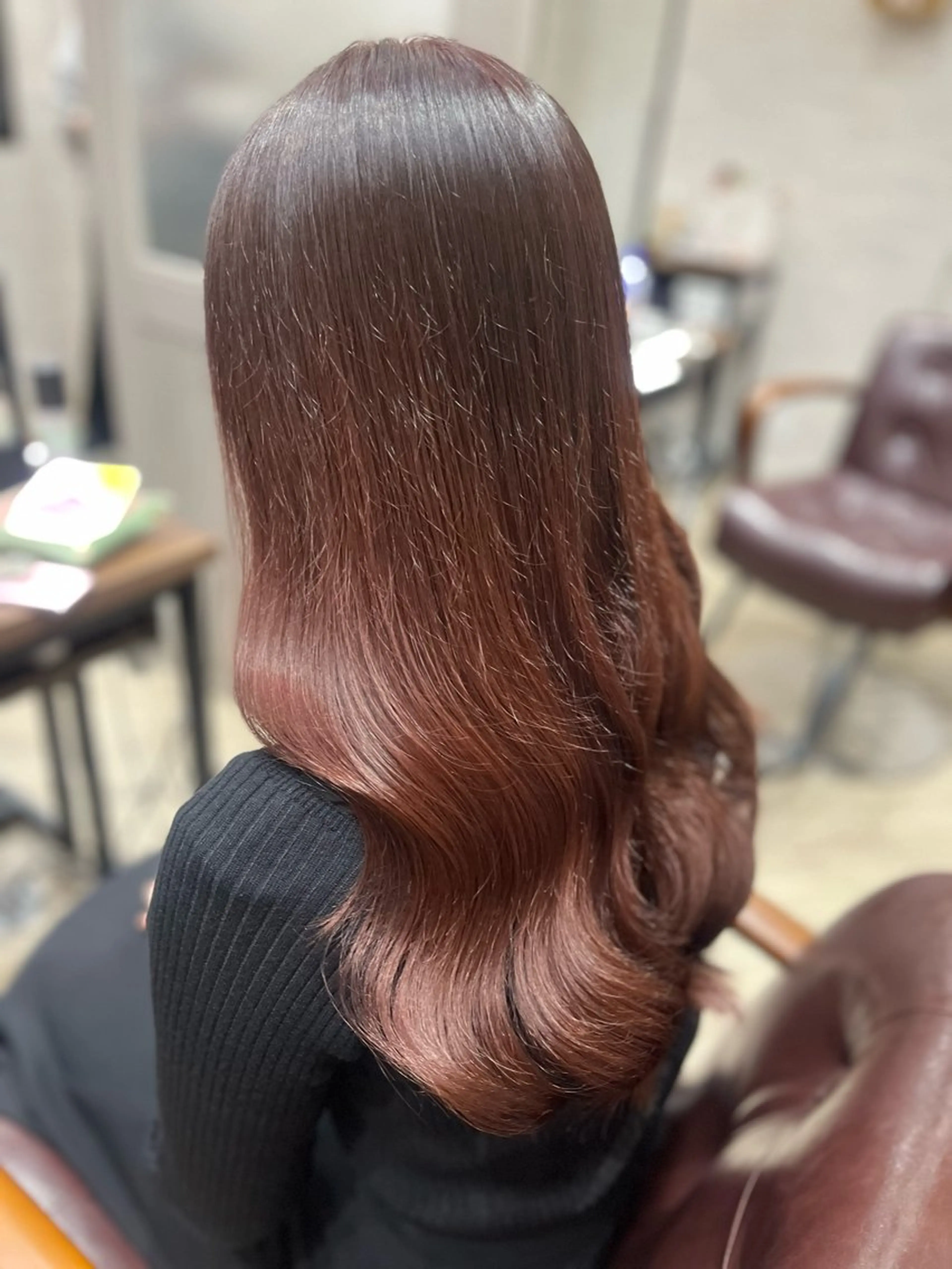 ロング カラー ブラウンカラー ショコラブラウン カット ヘアカラー トリートメント 🫧ぷる艶カラー🫧 Yuubi🦩のヘアスタイル