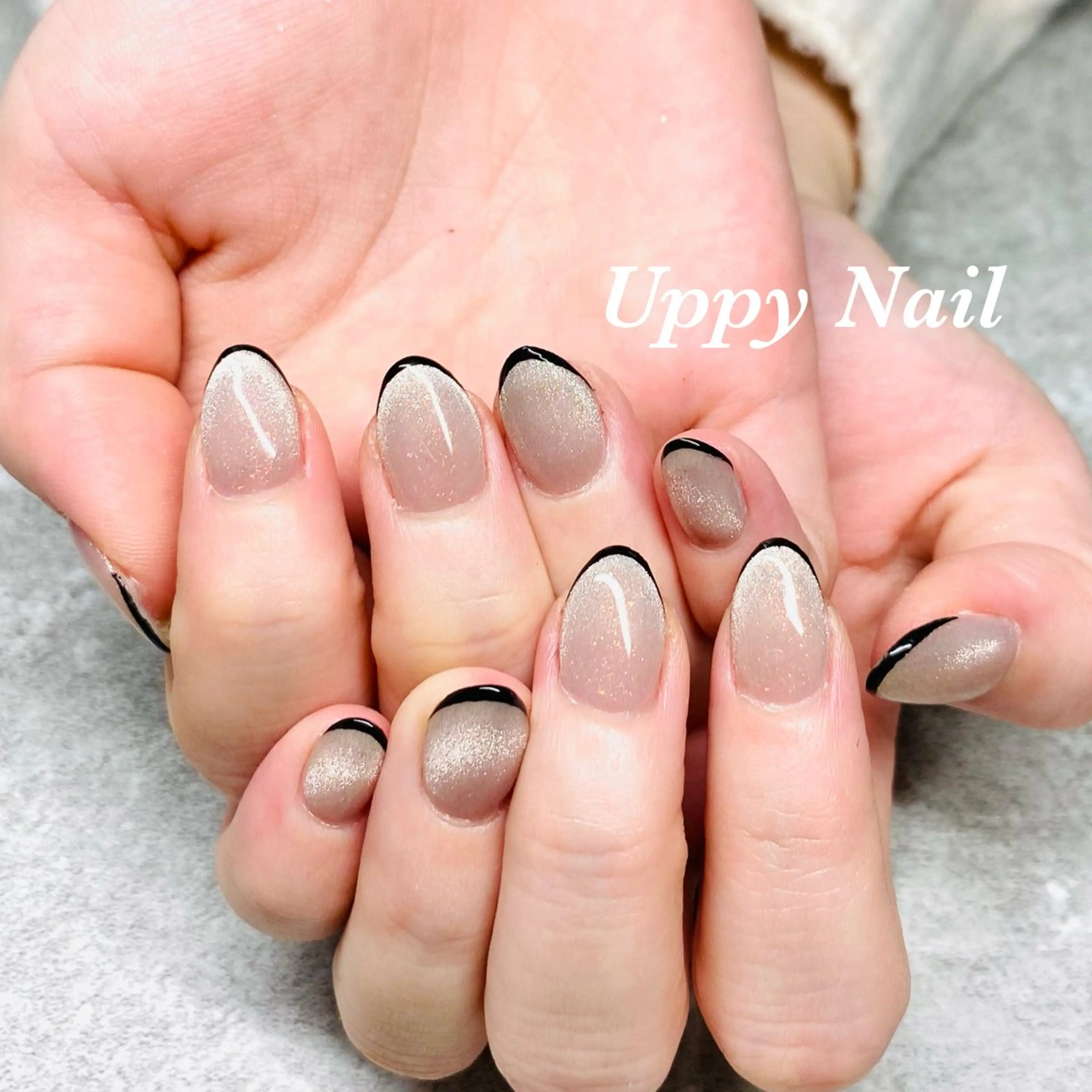 ネイル フレンチネイル マグネットネイル ハンドネイル Uppy Nail ukyoのネイルデザイン