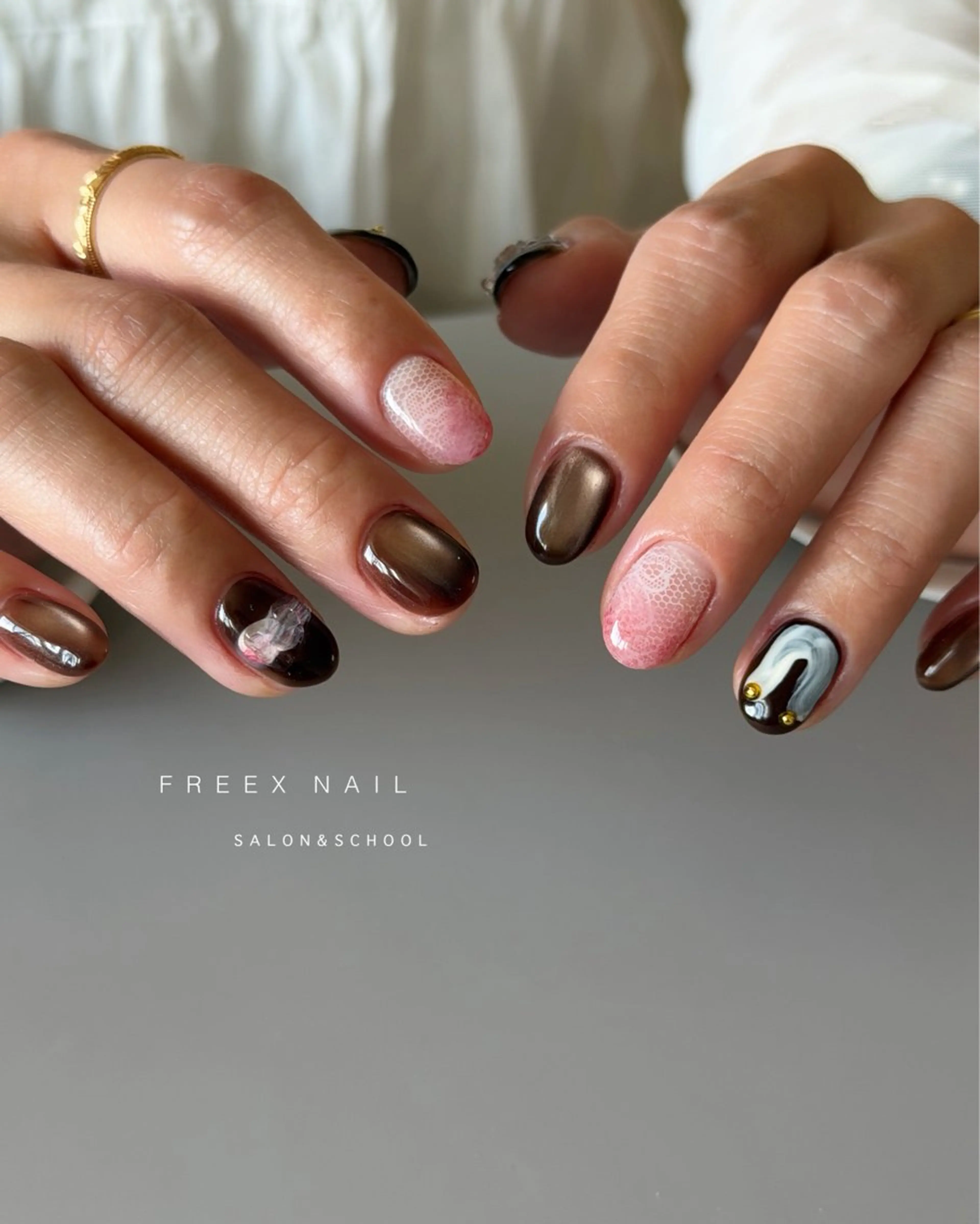 ネイル マグネットネイル ハンドネイル ハンドケア freex nail /ニュアンス/個性派のネイルデザイン