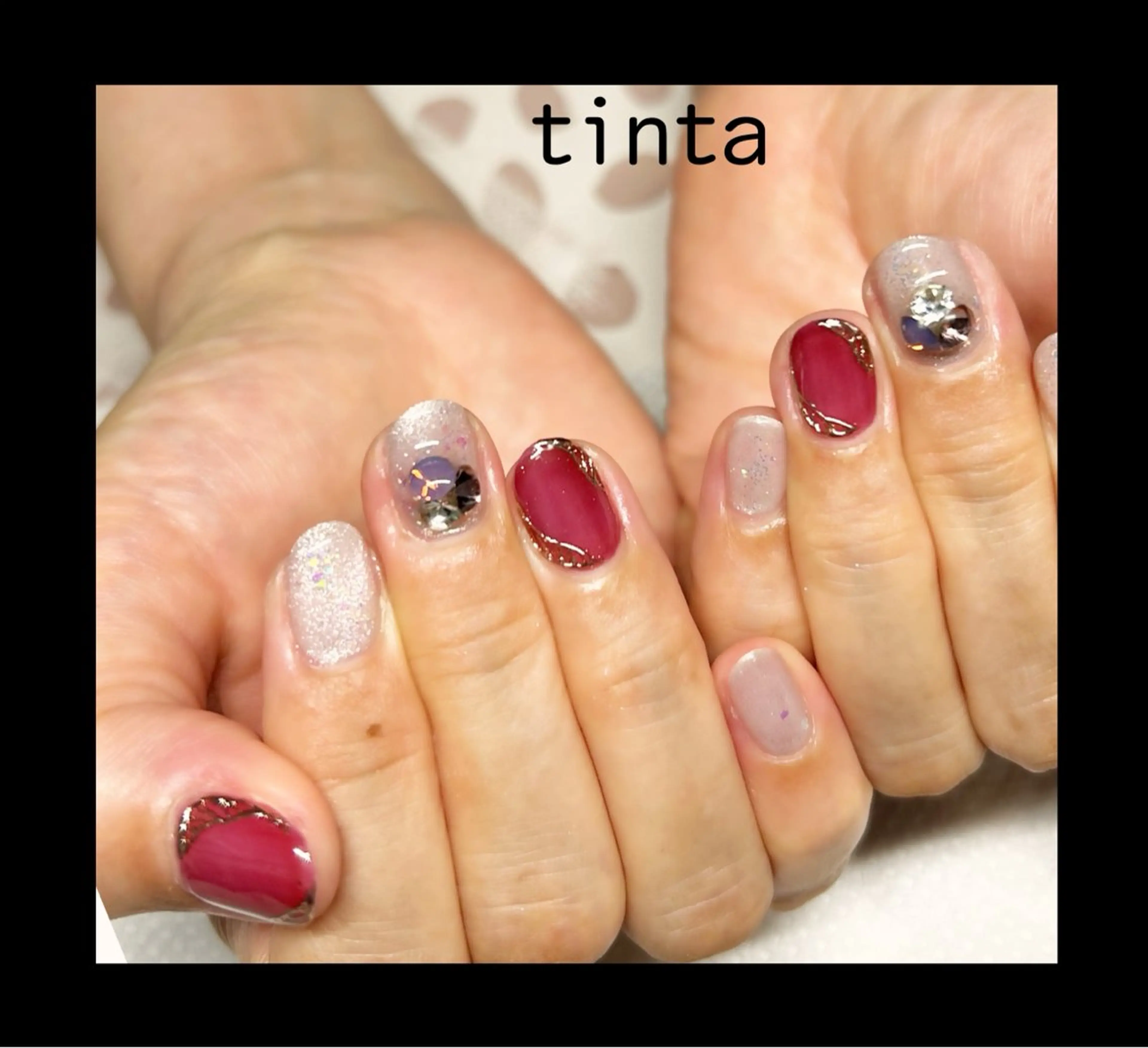 ネイル マグネットネイル ピンク ネイルサロン ティンタ所属・馬場 典子のネイルデザイン