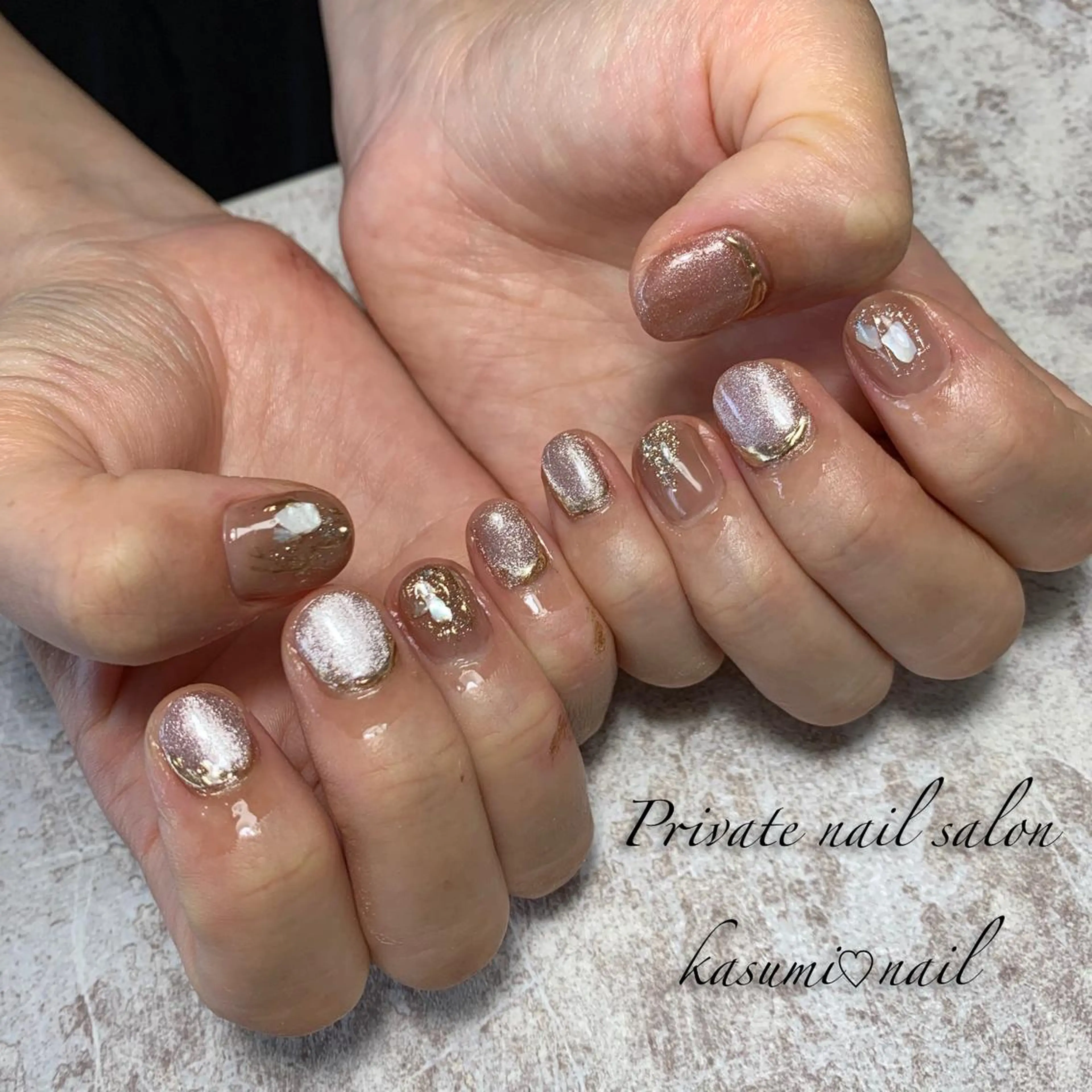 ネイル マグネットネイル ミラーネイル ニュアンスネイル 冬ネイル KASUMI♡ Nailのネイルデザイン