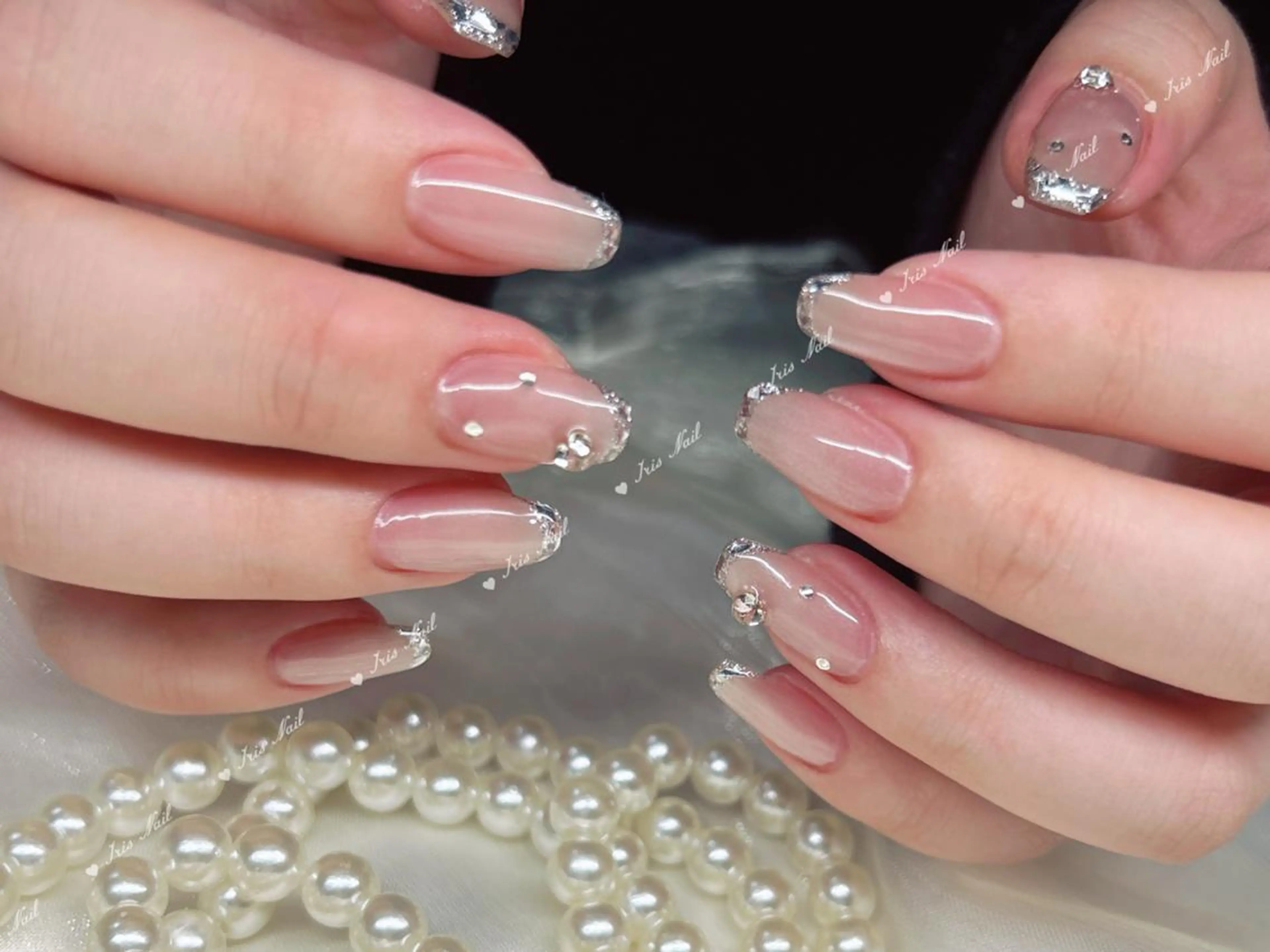 ネイル フレンチネイル ガラスフレンチ ハンドネイル ハンドケア 🍒IRIS Nail🌸のネイルデザイン