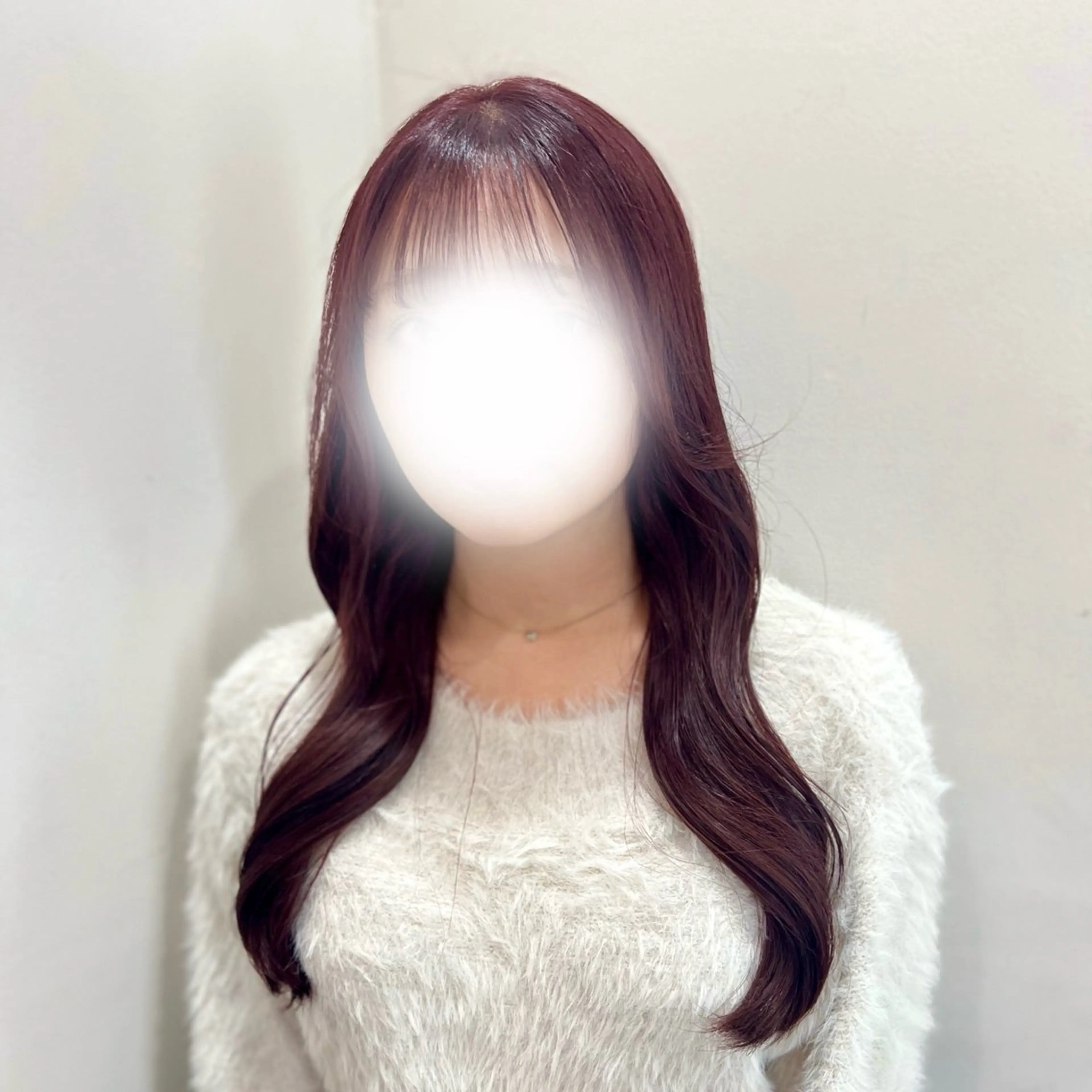 ロング カラー ブリーチ ボルドーカラー ダブルカラー Luana .Rioneのマツエク・マツパデザイン