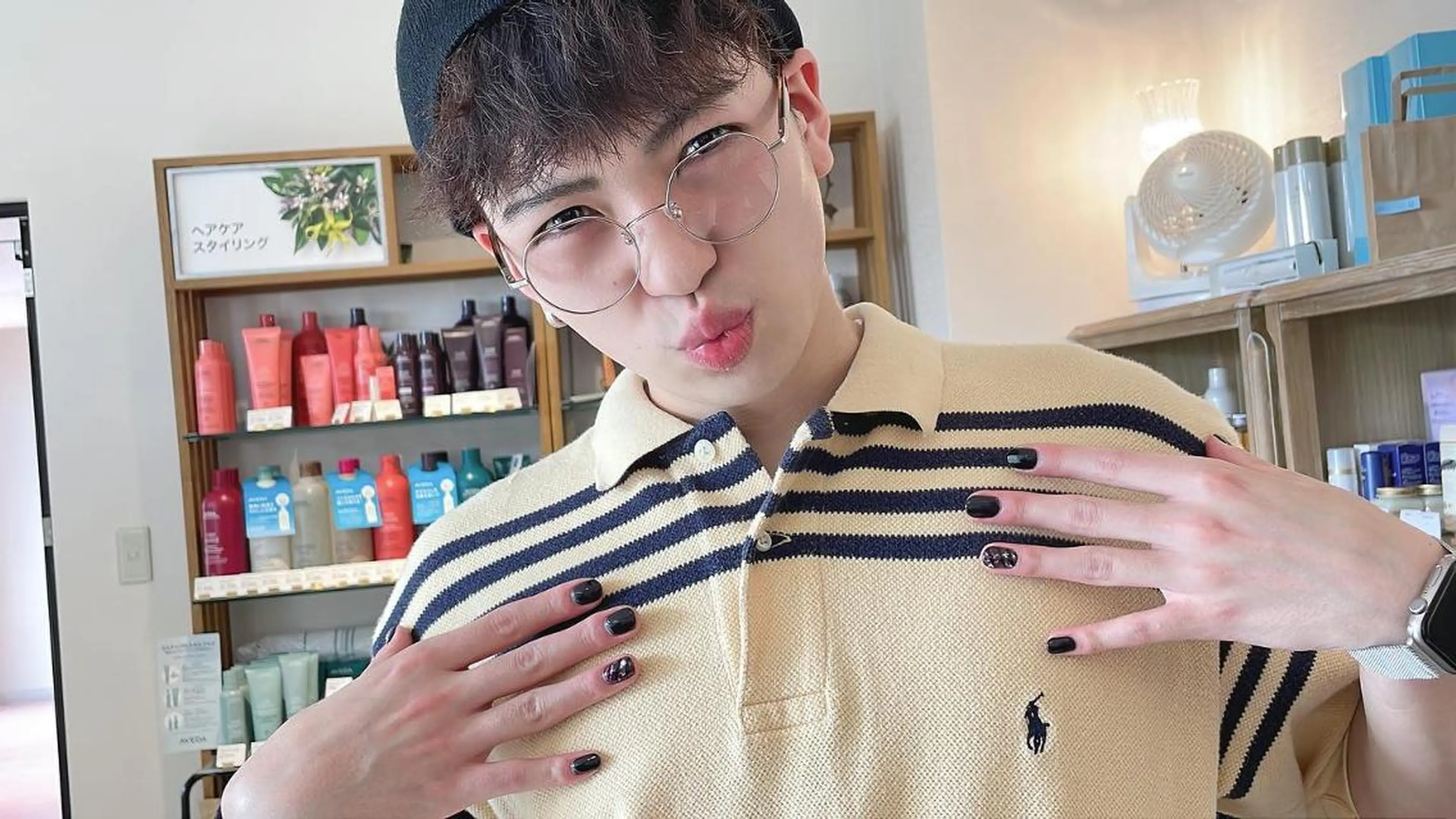 ネイル マツエク・マツパ まつげパーマ ボリュームラッシュ ボーダー ジェルネイル メンズネイル 髙橋 敦子のネイルデザイン