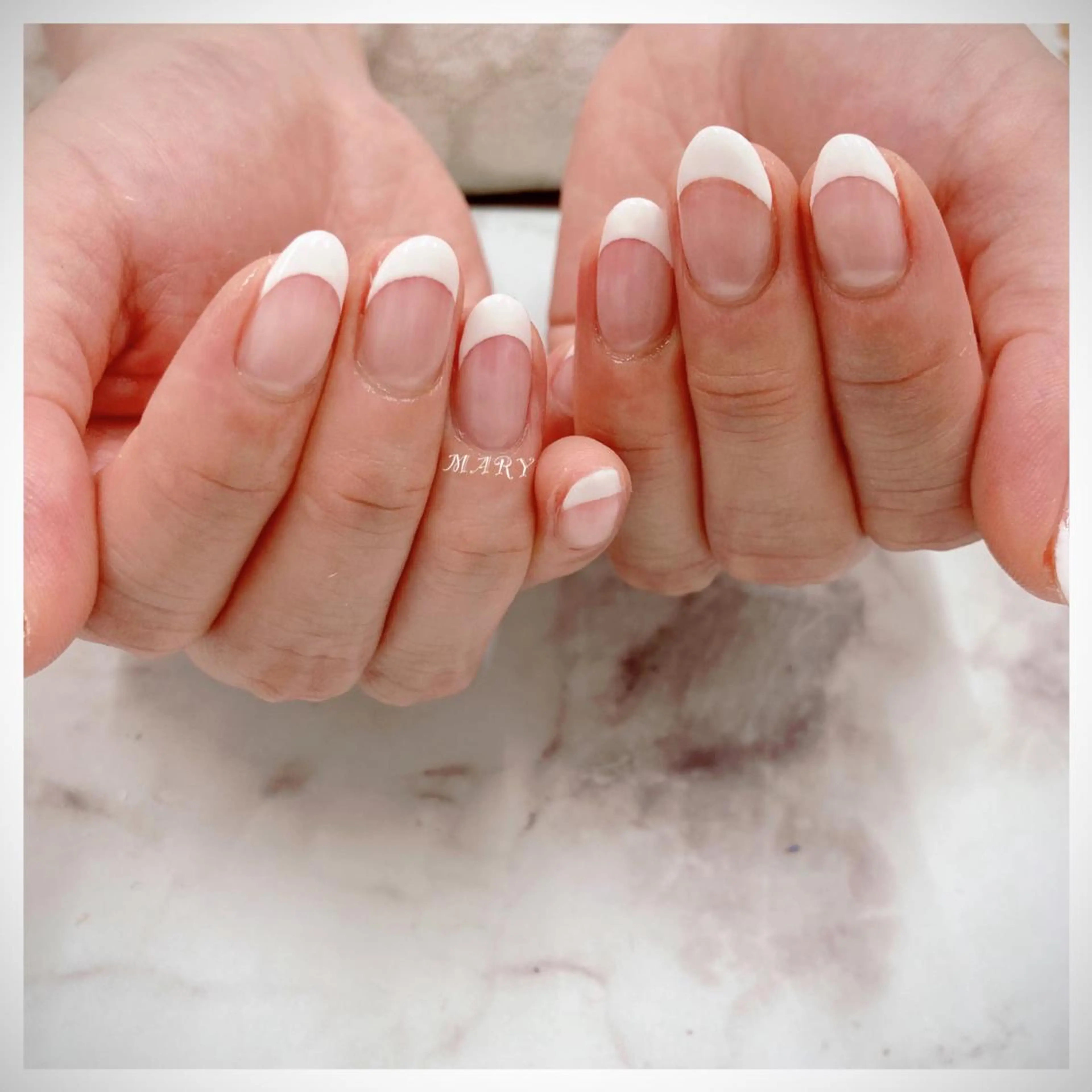 ネイル フレンチネイル ニュアンスネイル オフィスネイル シンプルネイル ハンドネイル Mary nail .narumiのネイルデザイン