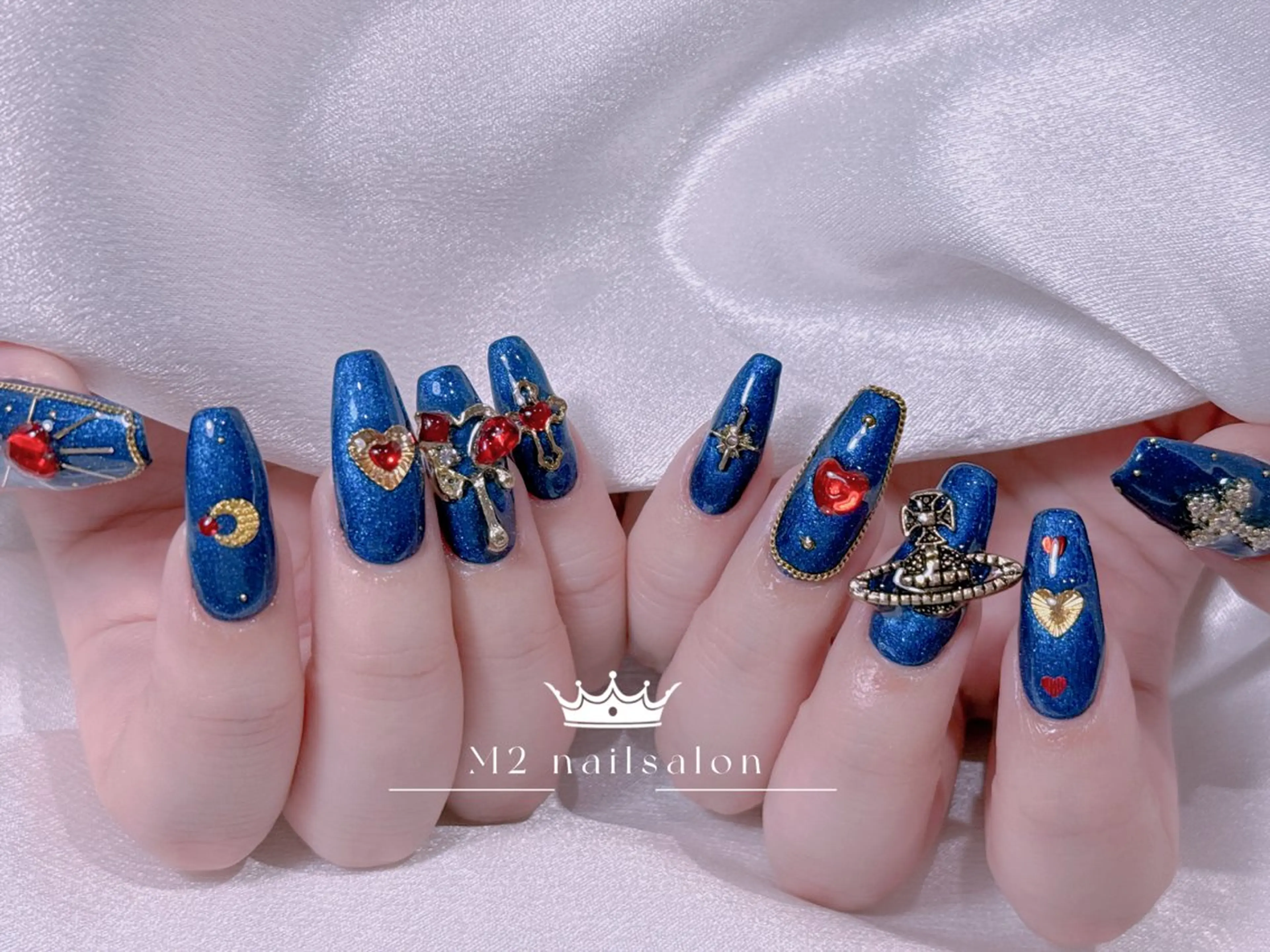 ネイル ジェルネイル 韓国ネイル マグネットネイル パラジェル ワンホンネイル ハンドネイル 長さだし専門店 M2　rikaのネイルデザイン