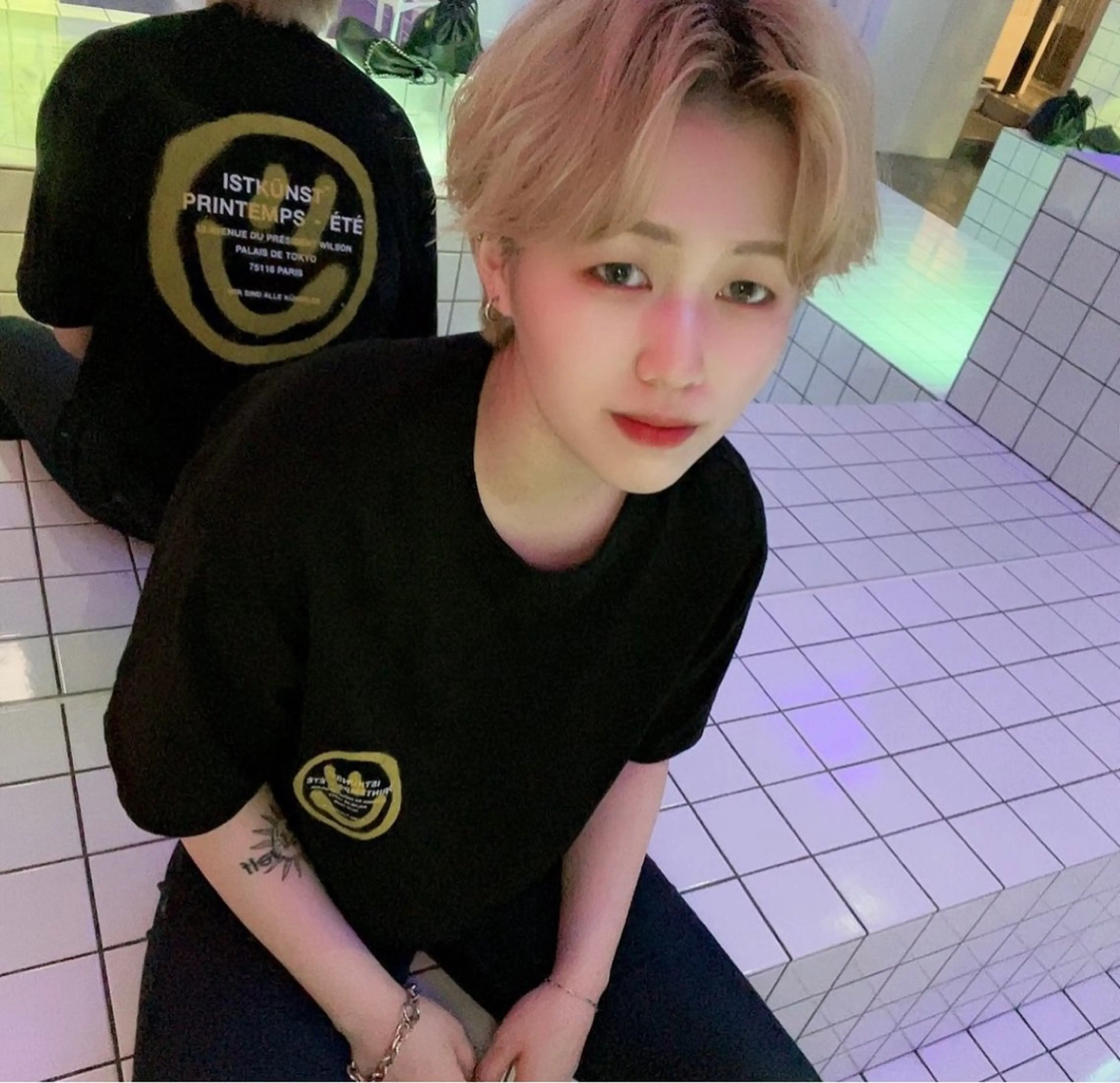 ショート カラー メンズ センターパート ヘアセット メンズパーマ/韓国 ヘア/Mino🤍のヘアスタイル