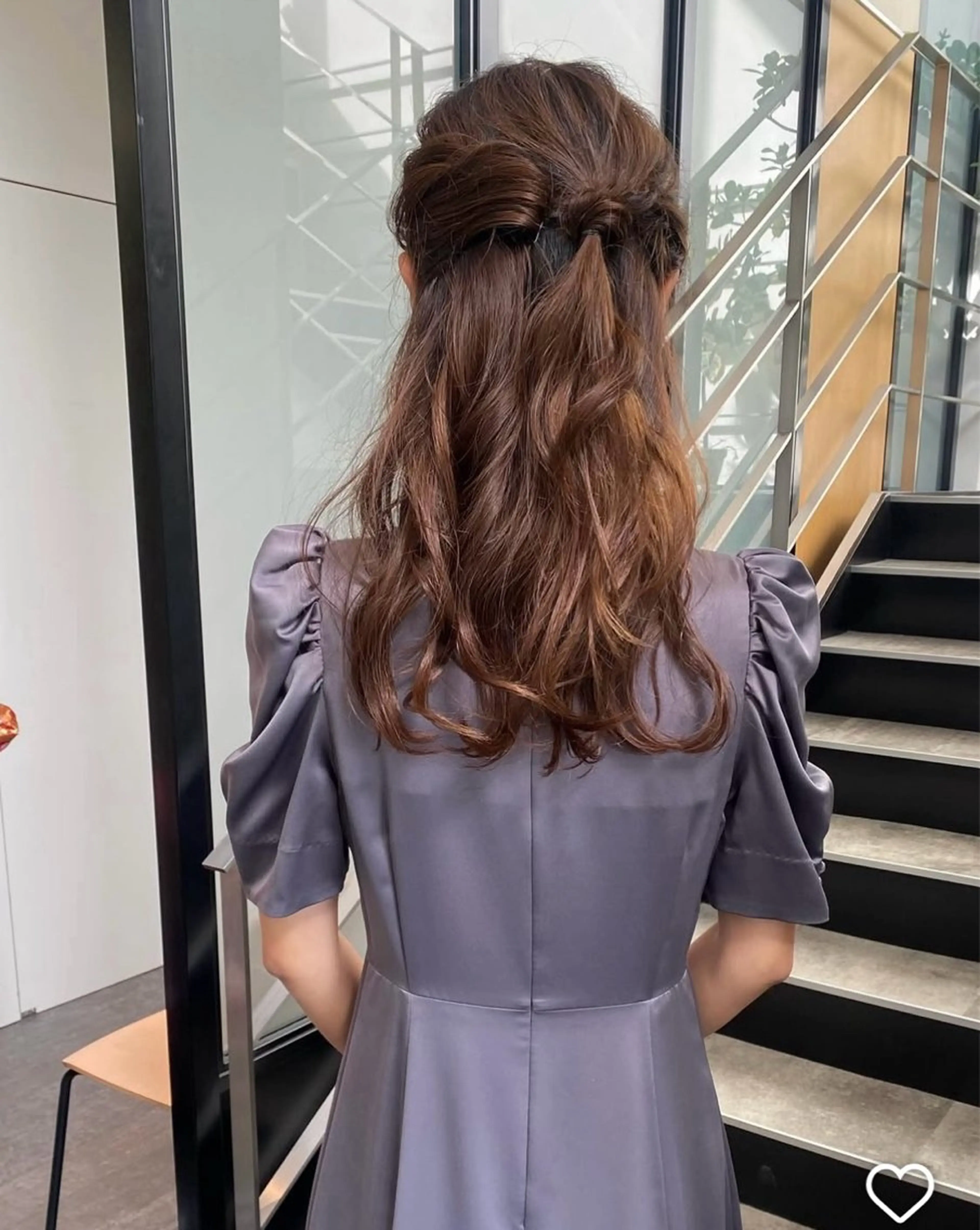 セミロング ヘアアレンジ ハーフアップ ヘアセット 宮村マオ　/ Hair set🪽のヘアスタイル