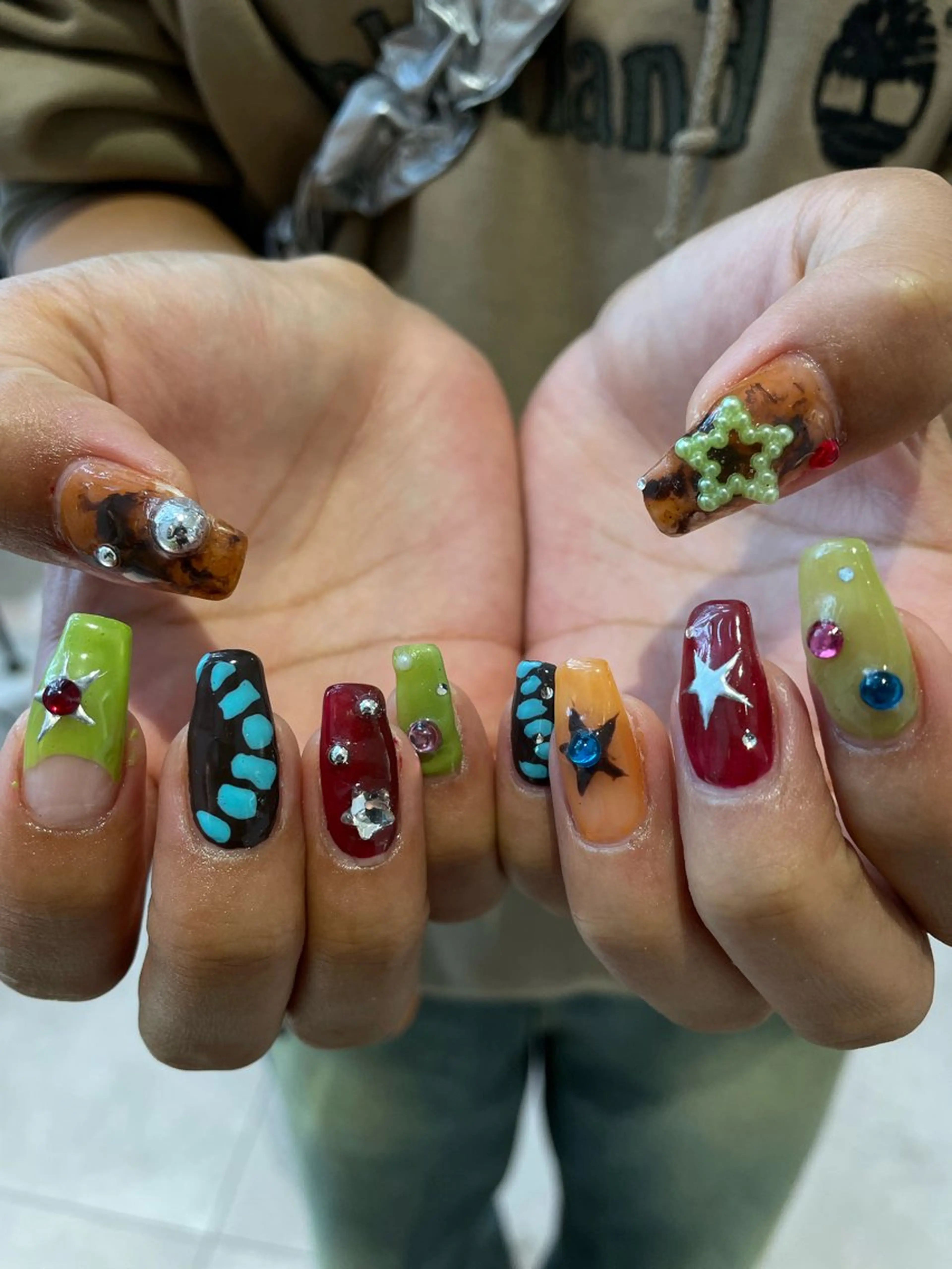 ネイル ジェルネイル パラジェル ハンドネイル hair&nail ☯️アイリ☯️のネイルデザイン