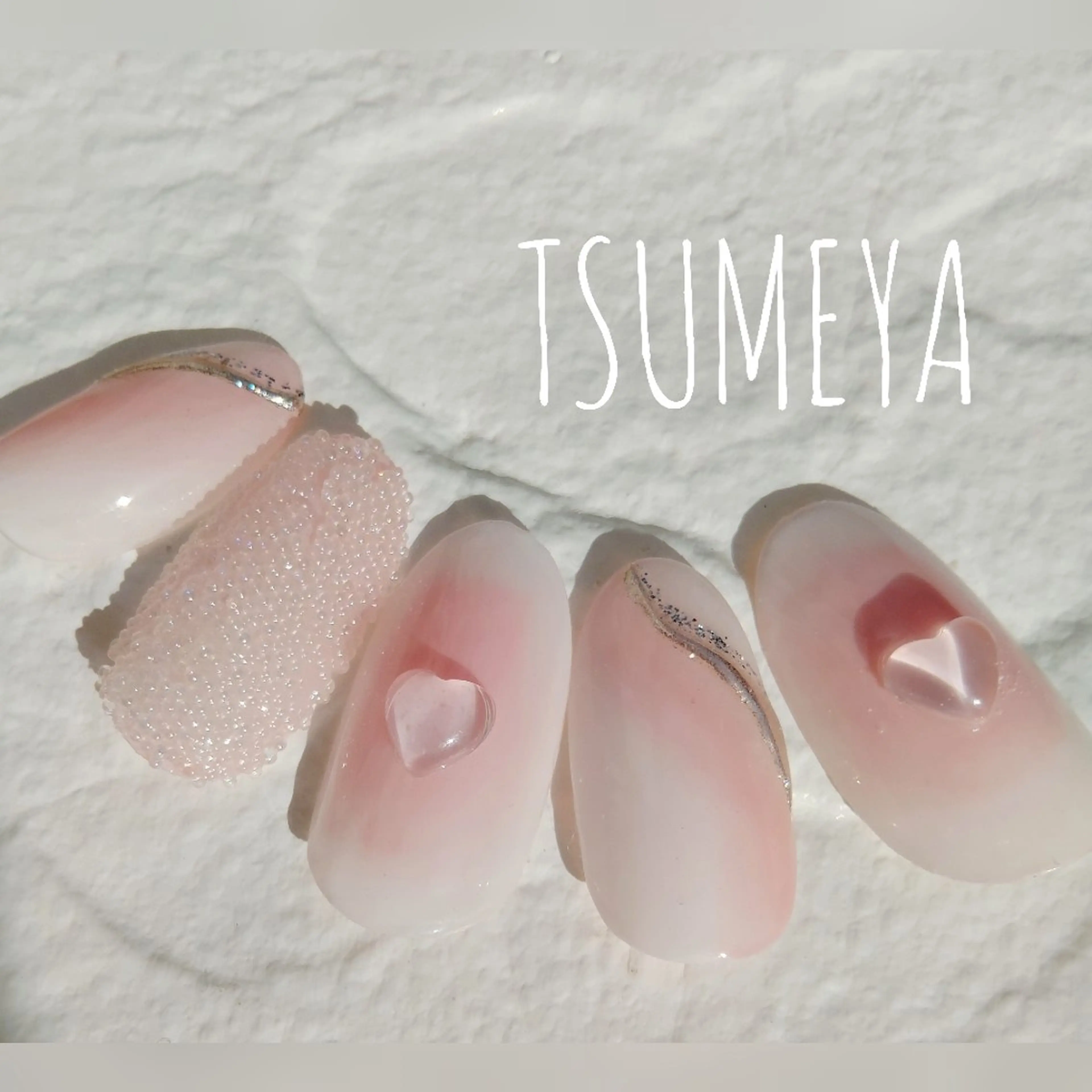 ネイル チークネイル ハート ハンドネイル _TSUMEYA _のネイルデザイン