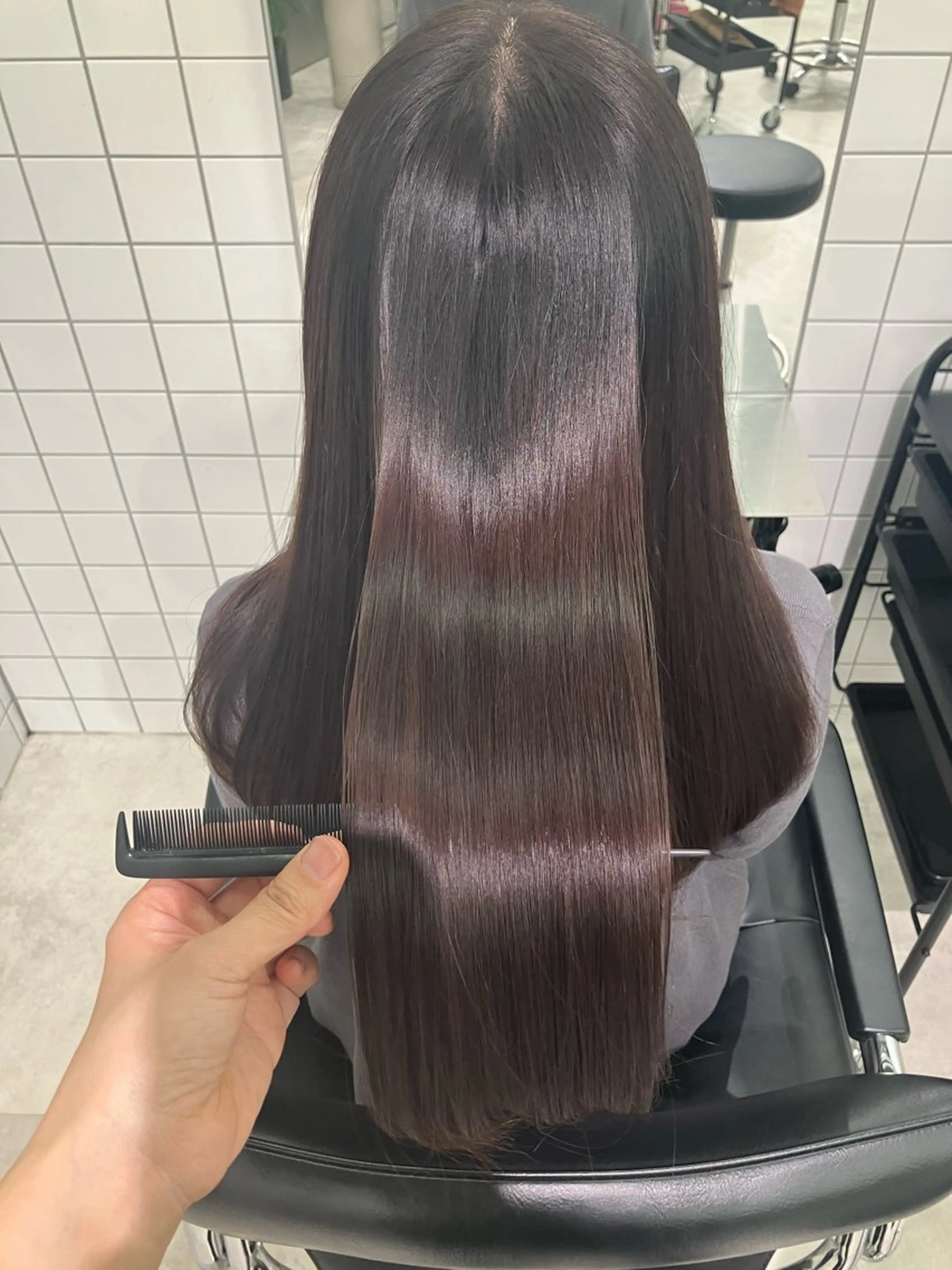 ロング カラー トリートメント 髪質改善/艶カラー 縮毛矯正/みほのヘアスタイル