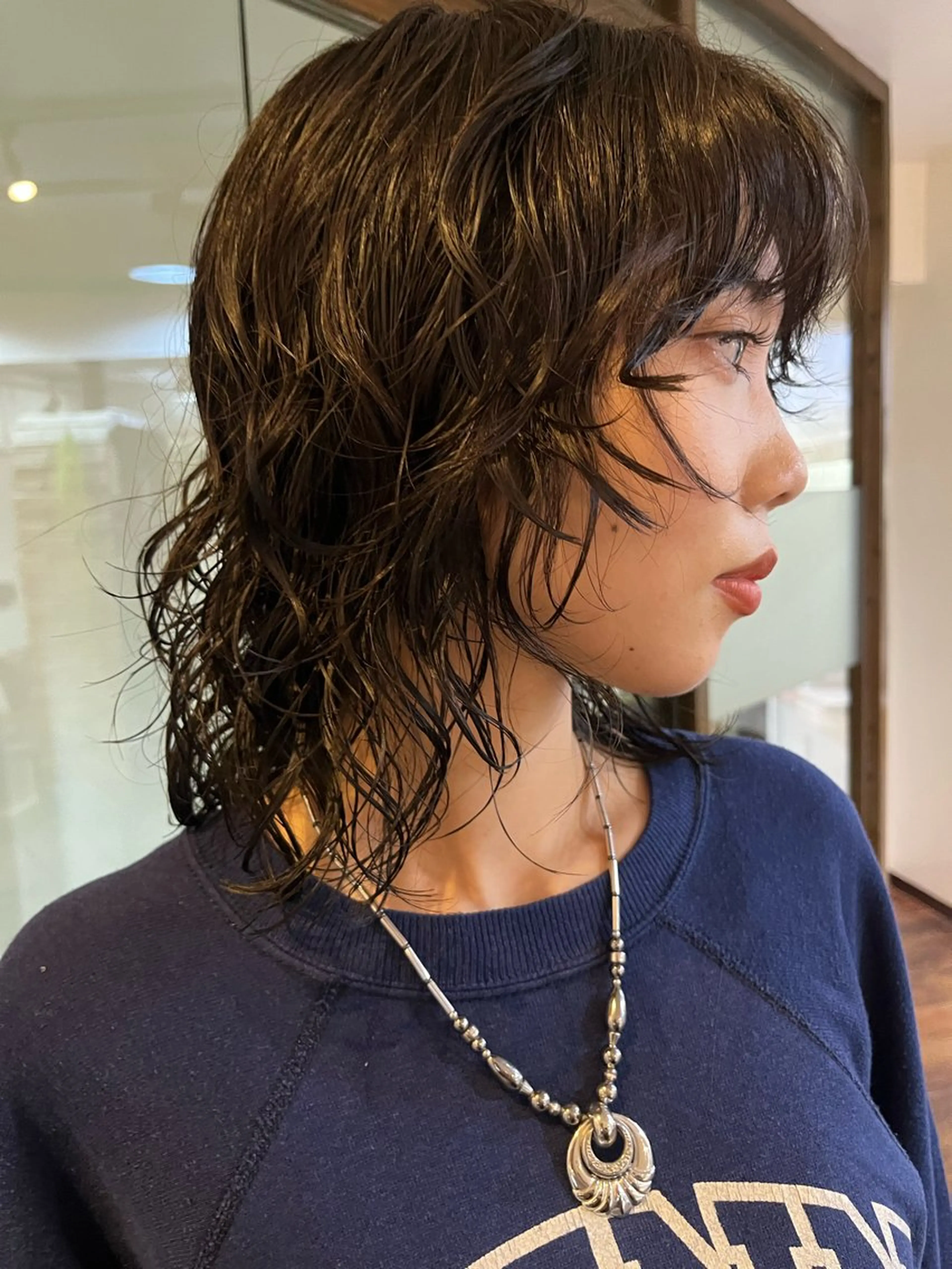 ミディアム ミディアムパーマ ウルフカット カット パーマ 似合わせパーマ/ 山本銀次郎のヘアスタイル