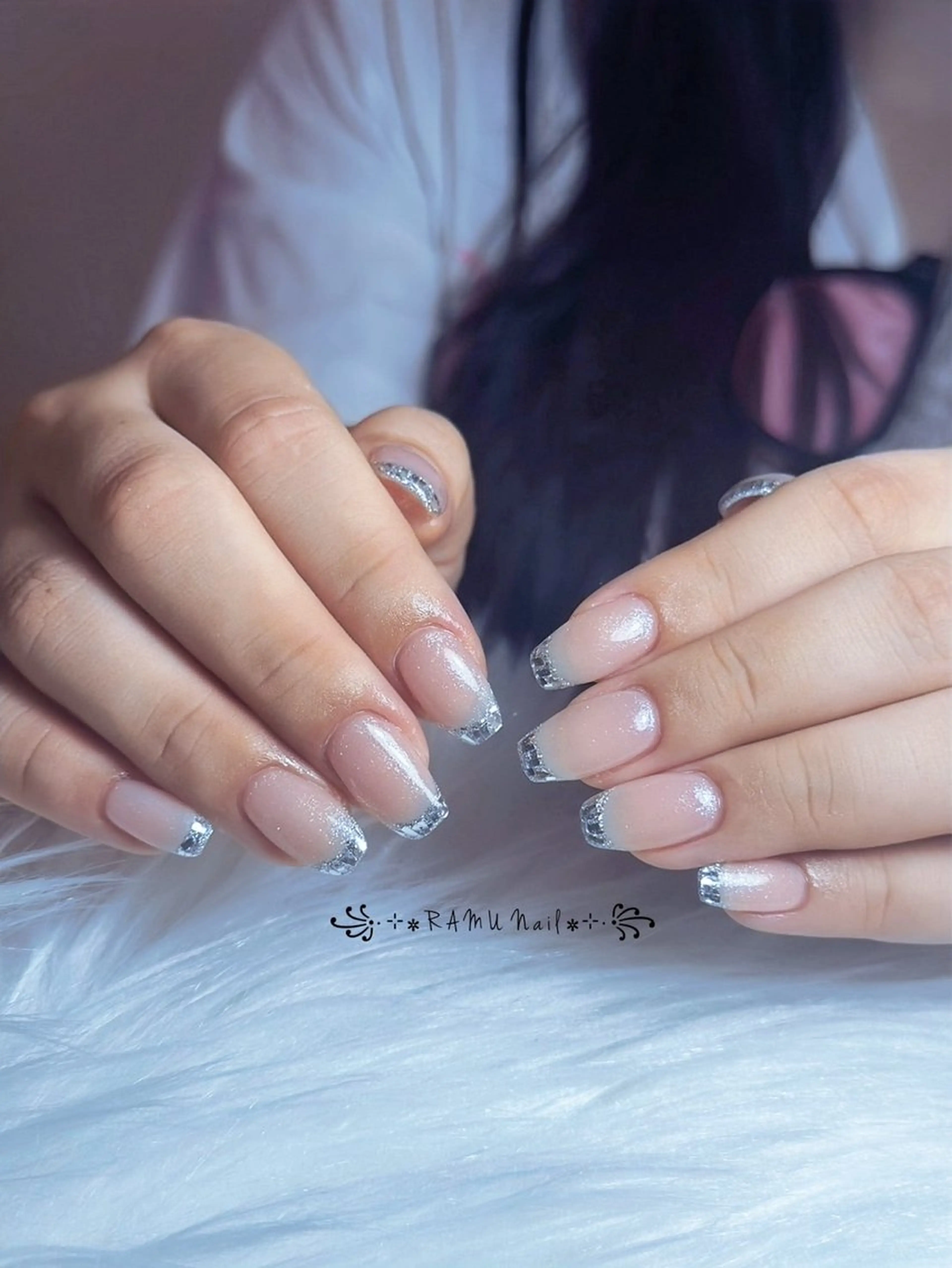 ネイル キラキラネイル マグネットネイル ミラーネイル ピンク 夏ネイル ハンドネイル RAMU Nail 恵比寿店のネイルデザイン