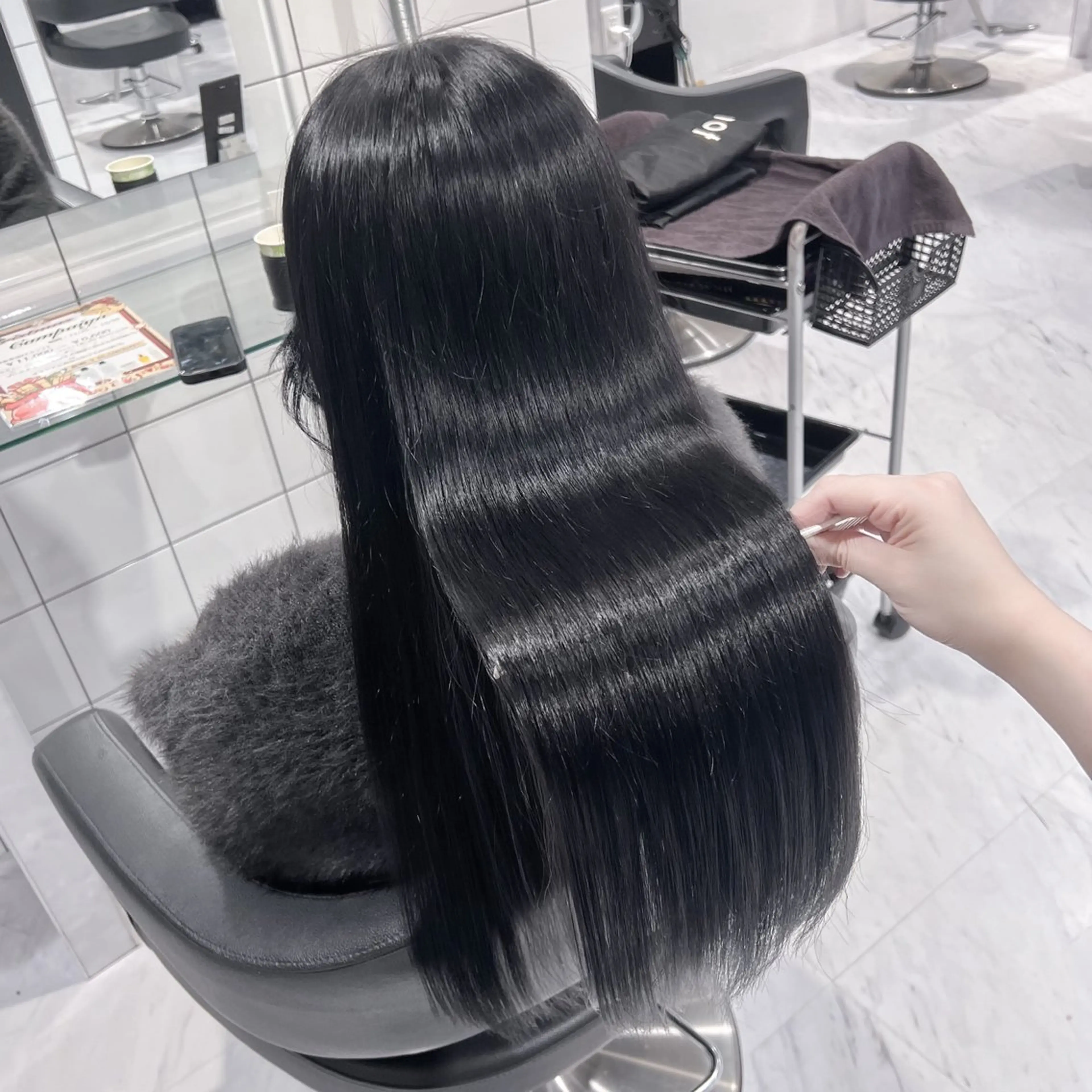 ロング カラー ヘアアレンジ メンズ 黒髪 ヘアカラー トリートメント 💗ブリーチなし暖色 kotono💗のヘアスタイル