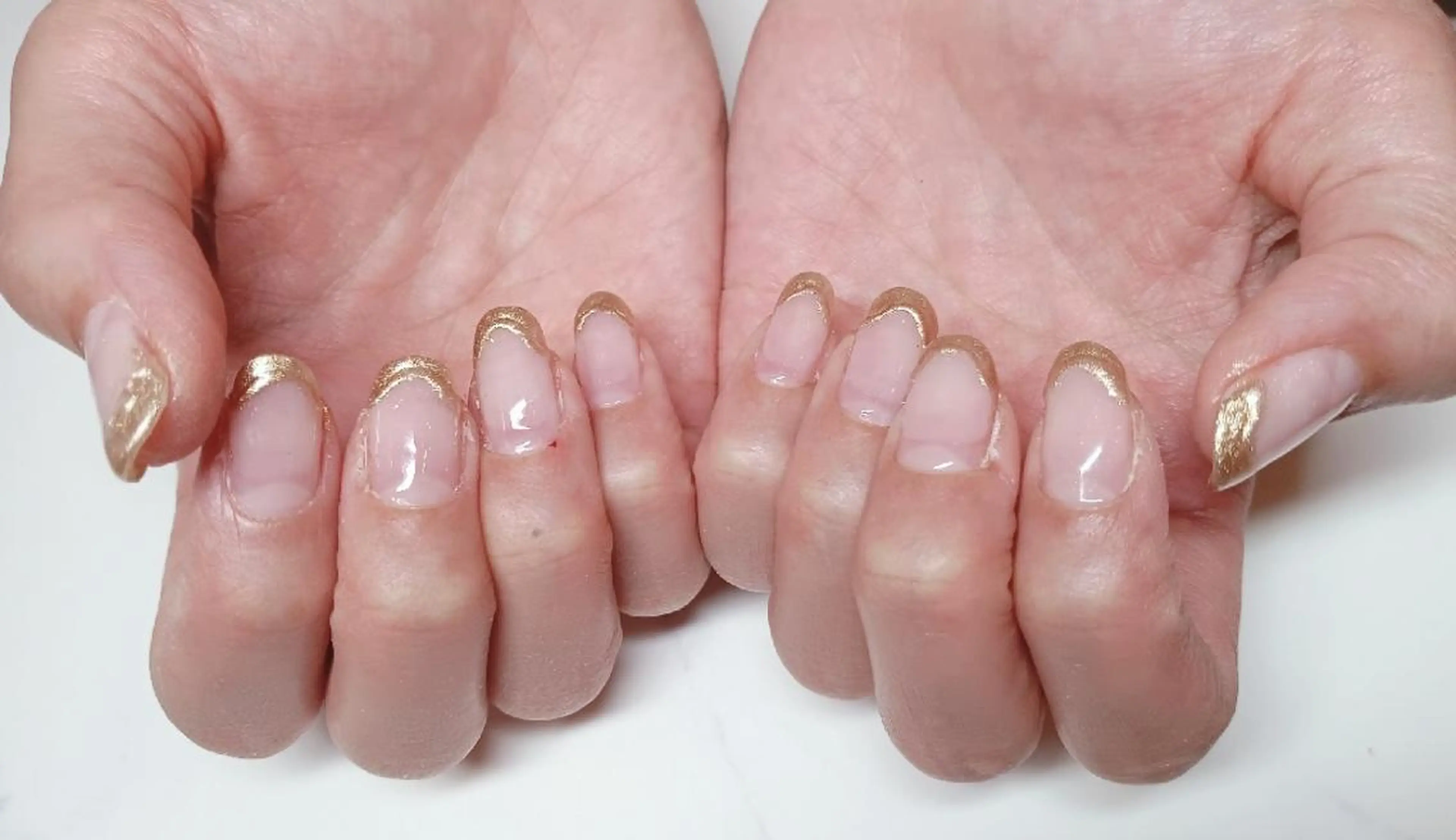 ネイル ジェルネイル ゴールド ミラーネイル シンプルネイル ハンドネイル Nail Salon macherieのネイルデザイン