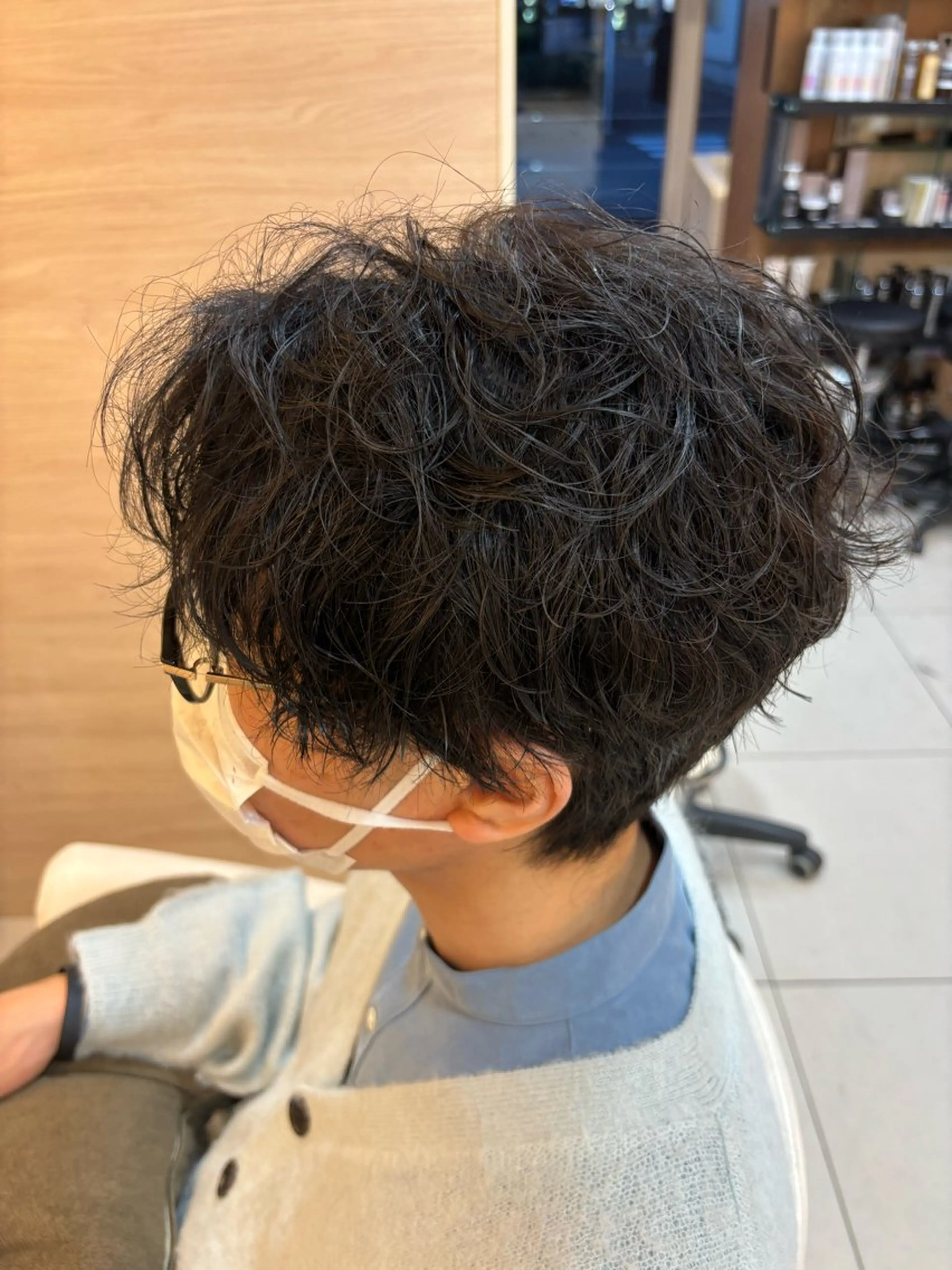 ショート カラー パーマ ヘアアレンジ メンズ キッズ アップバング センターパート メンズハイライト カルマパーマ メンズ韓国風 🫧Selene SHOGO🫧のヘアスタイル