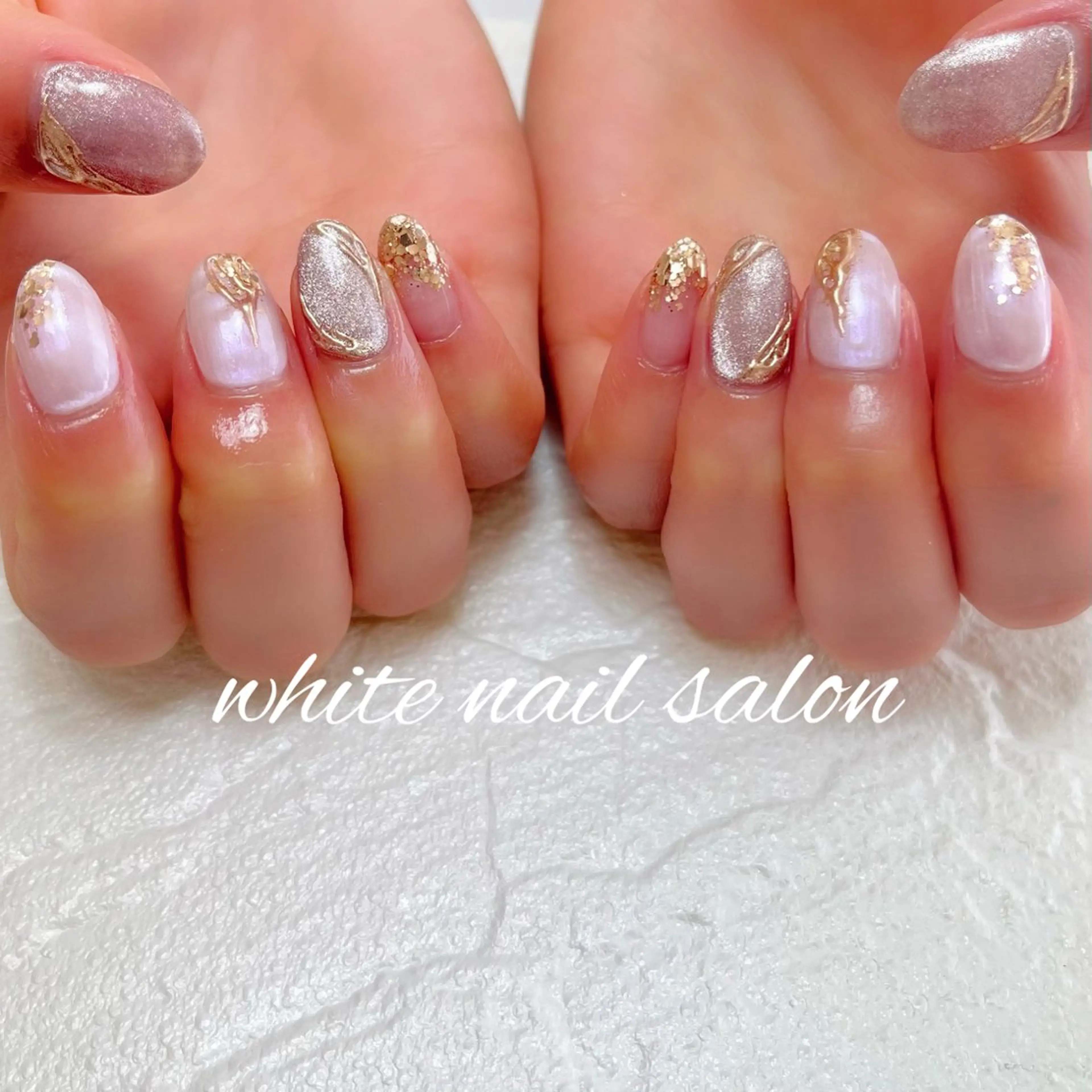 ネイル ラメ(グリッター) ハンドネイル white nail salonのネイルデザイン