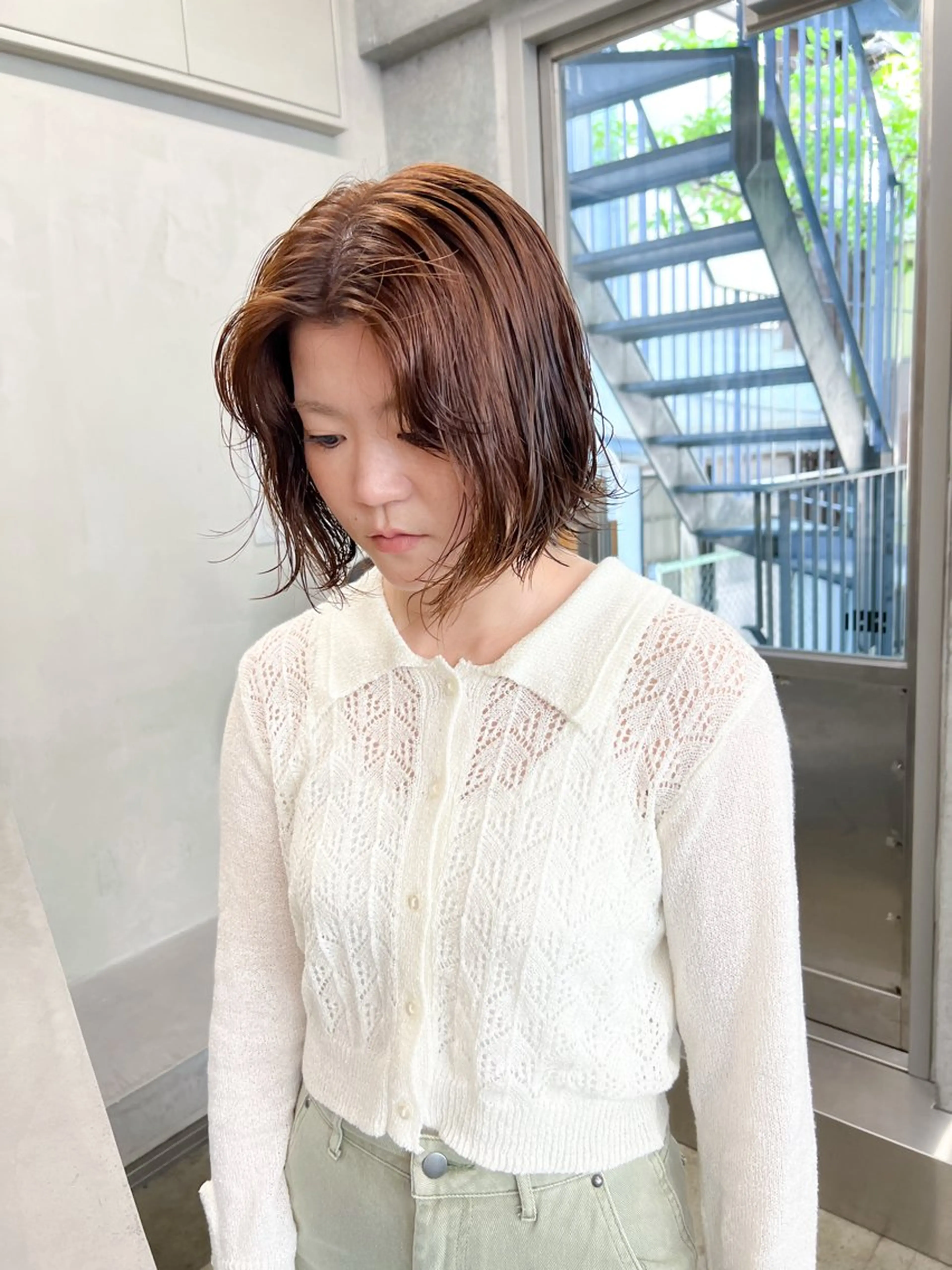 ミディアム カラー パーマ ヘアカラー トリートメント ボブ/パーマ 🐕🦺Nagiのヘアスタイル