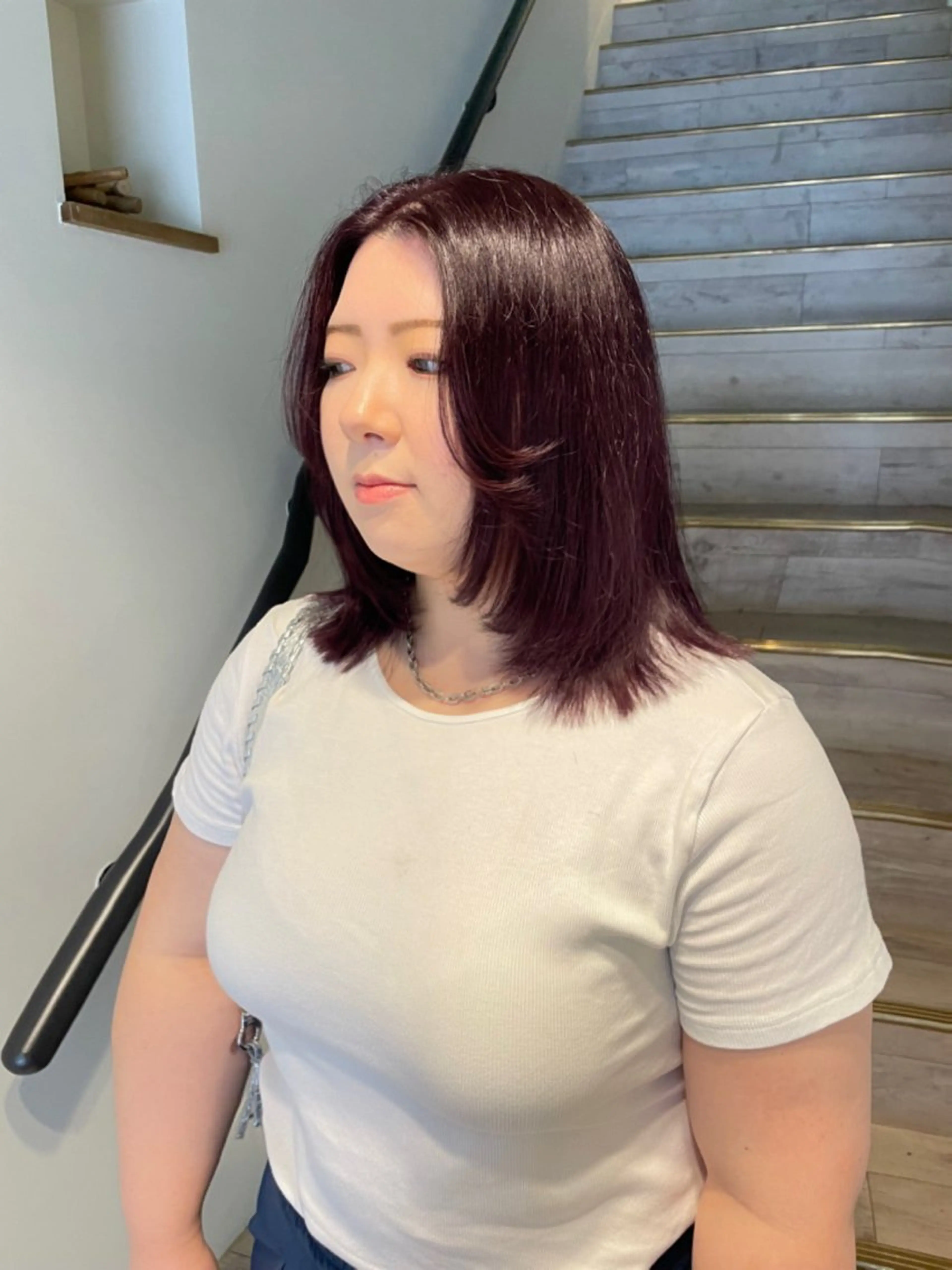 ミディアム カラー カット ヘアカラー トリートメント 渋谷 留菜のヘアスタイル