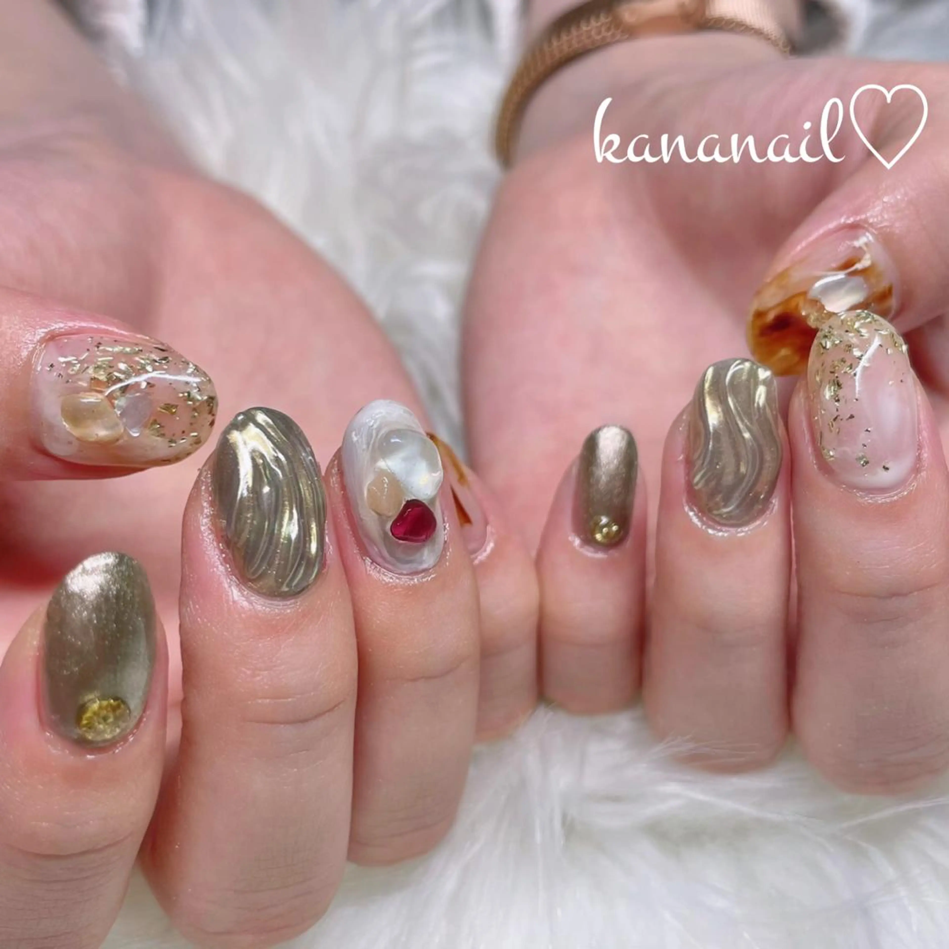ネイル ミディアムネイル ニュアンスネイル kananail ♡のネイルデザイン