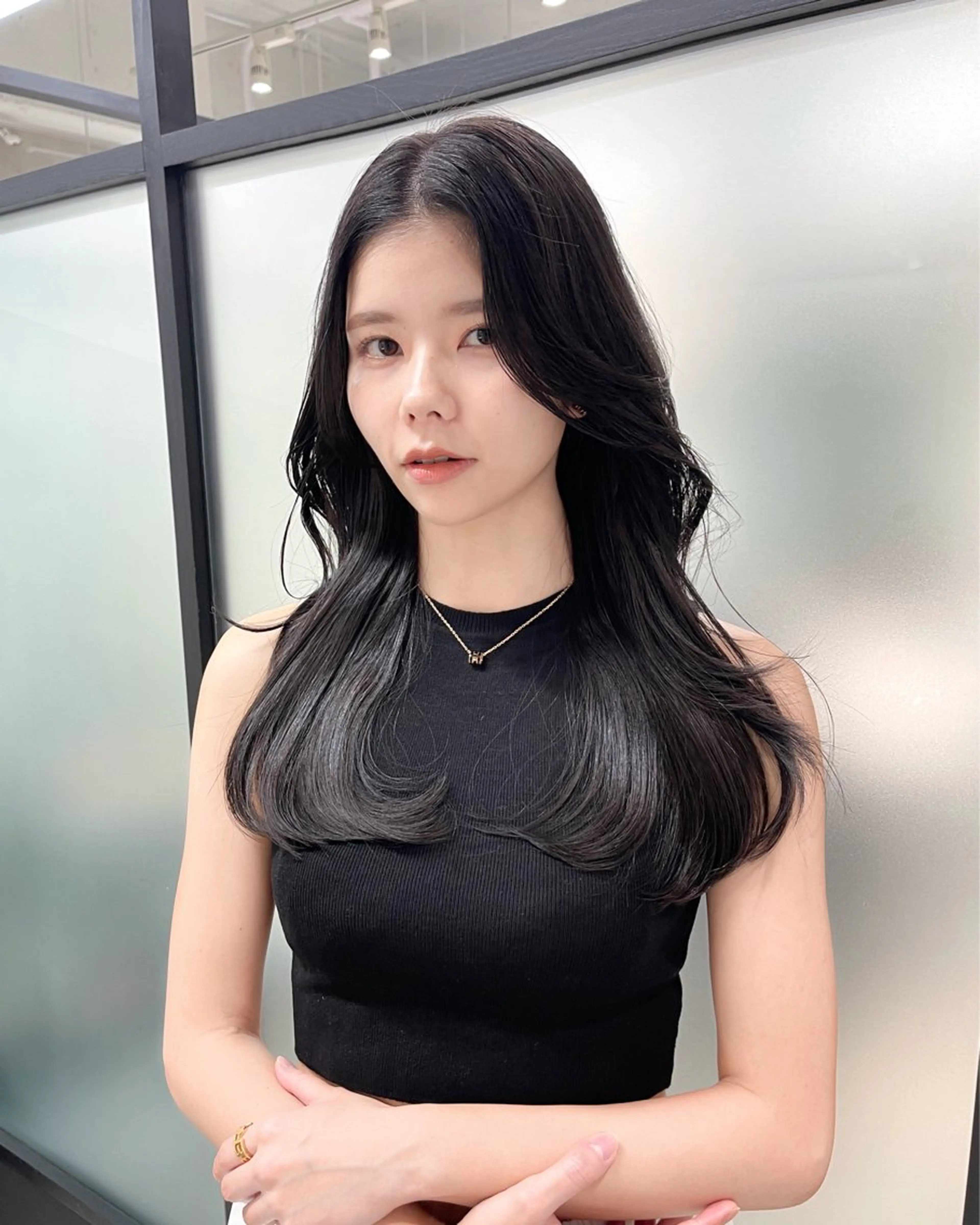 ロング 韓国風ヘア レイヤーカット カット ヘアカラー トリートメント 韓国レイヤーカット 髪質改善▫️水野有真のヘアスタイル