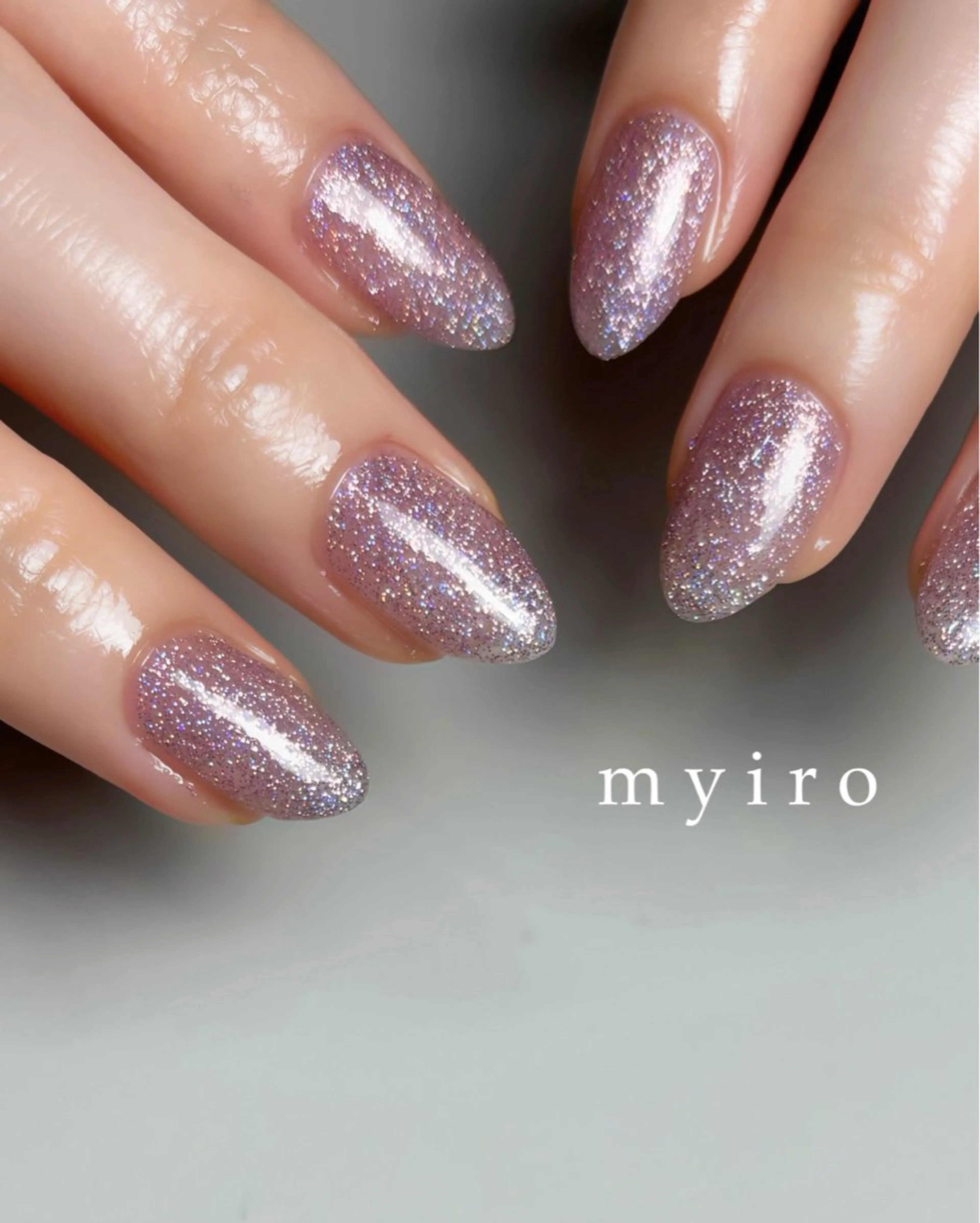 ネイル フラッシュネイル ラメ(グリッター) ワンカラーネイル ハンドネイル myiro【マイロ】 林のネイルデザイン