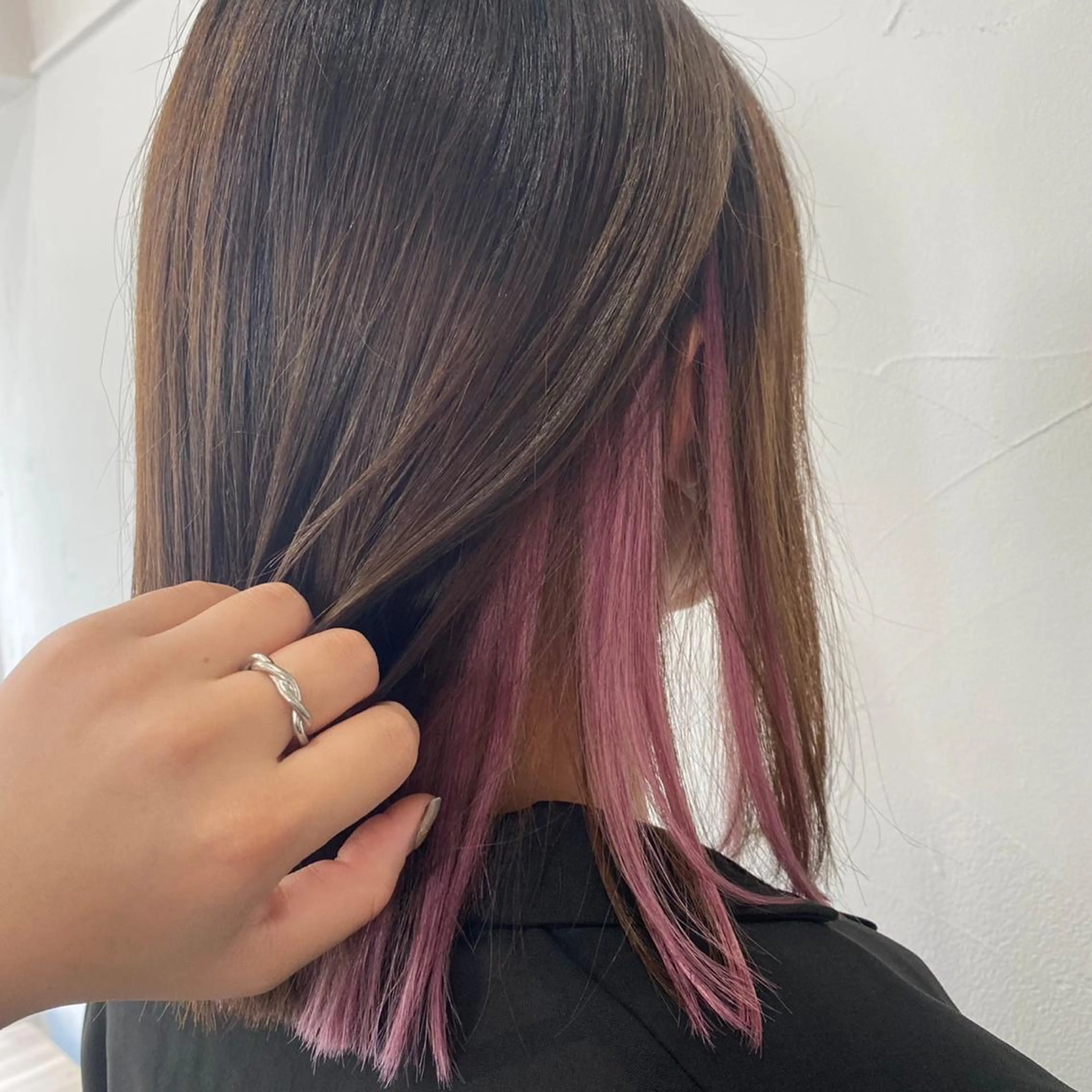 ミディアム カラー プルエクステ インナーカラー エクステ 清水 由佳のマツエク・マツパデザイン