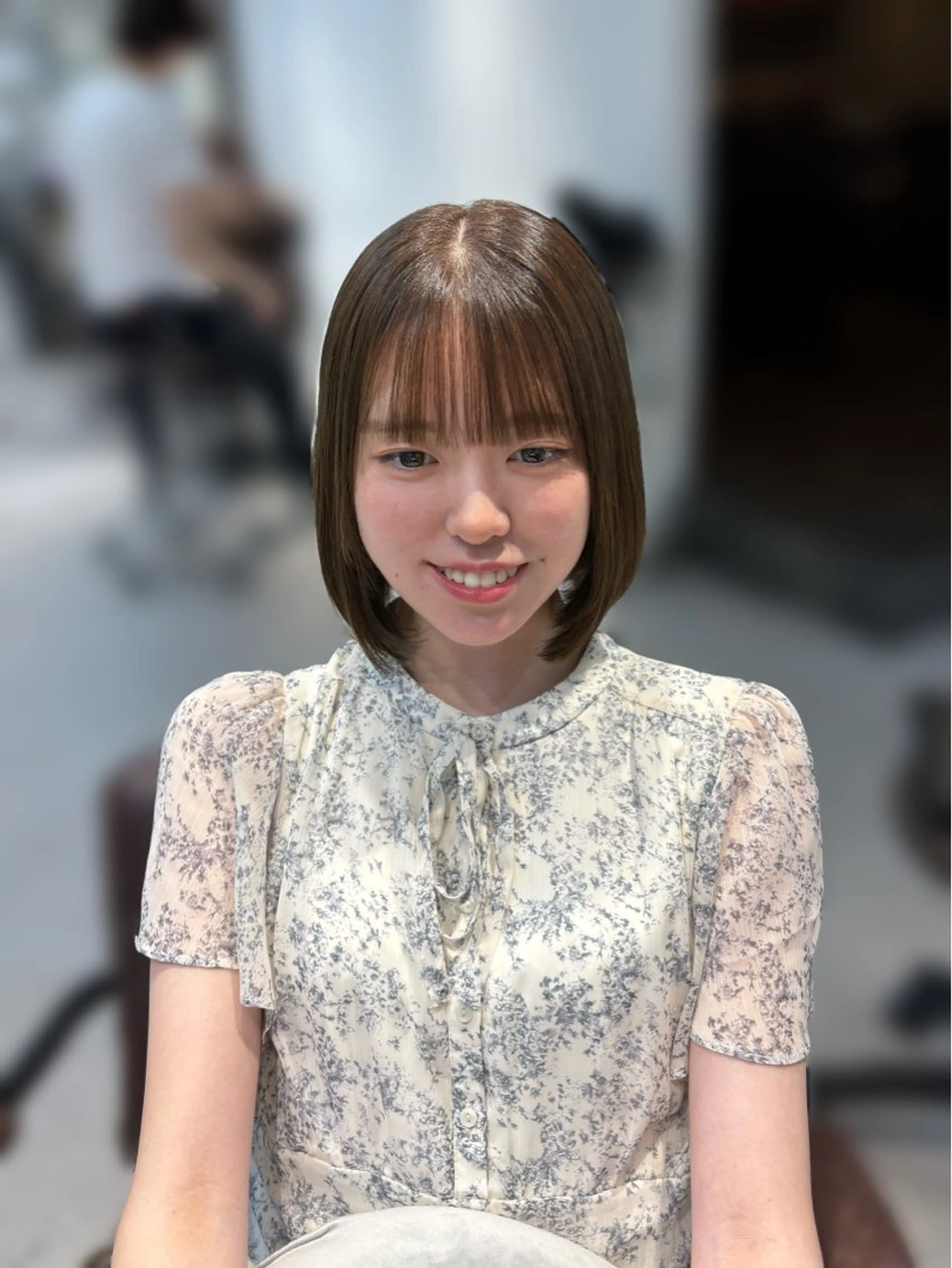 ショート カラー ヘアカラー 縮毛矯正 ninaアイドル前髪 ×透明感🎀のヘアスタイル