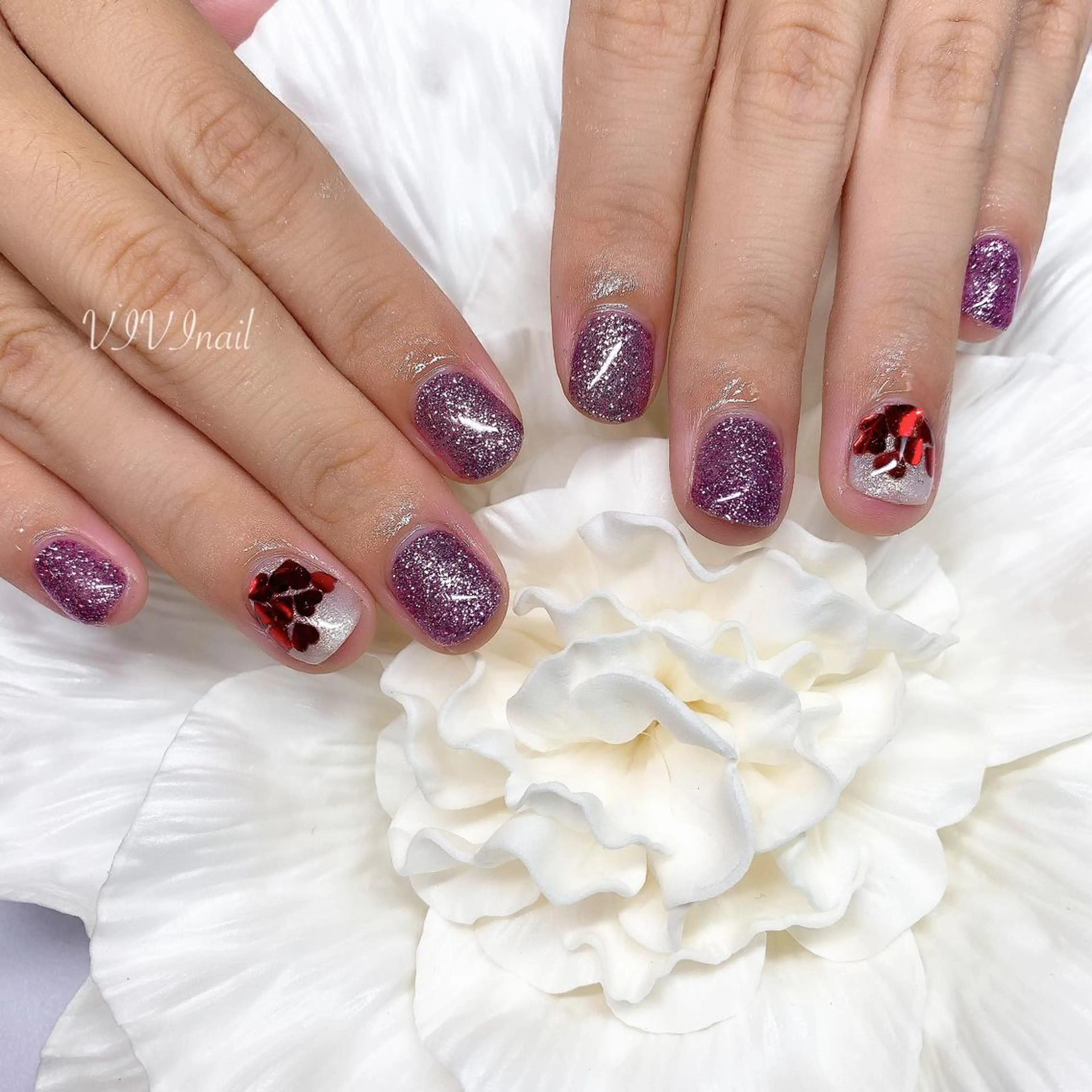 ネイル ハート ハンドネイル vivi nailのネイルデザイン