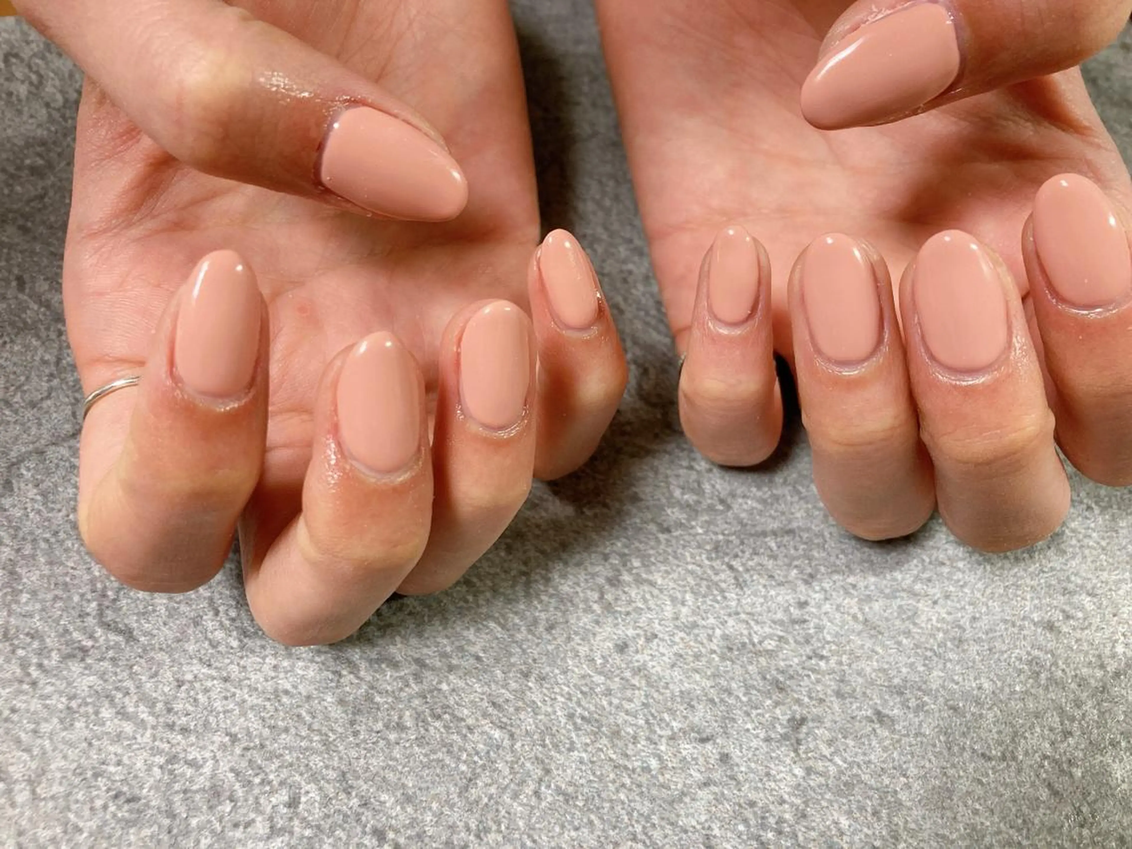 ネイル ワンカラーネイル ピンク ピンクベージュ kikinail 溝の口のネイルデザイン