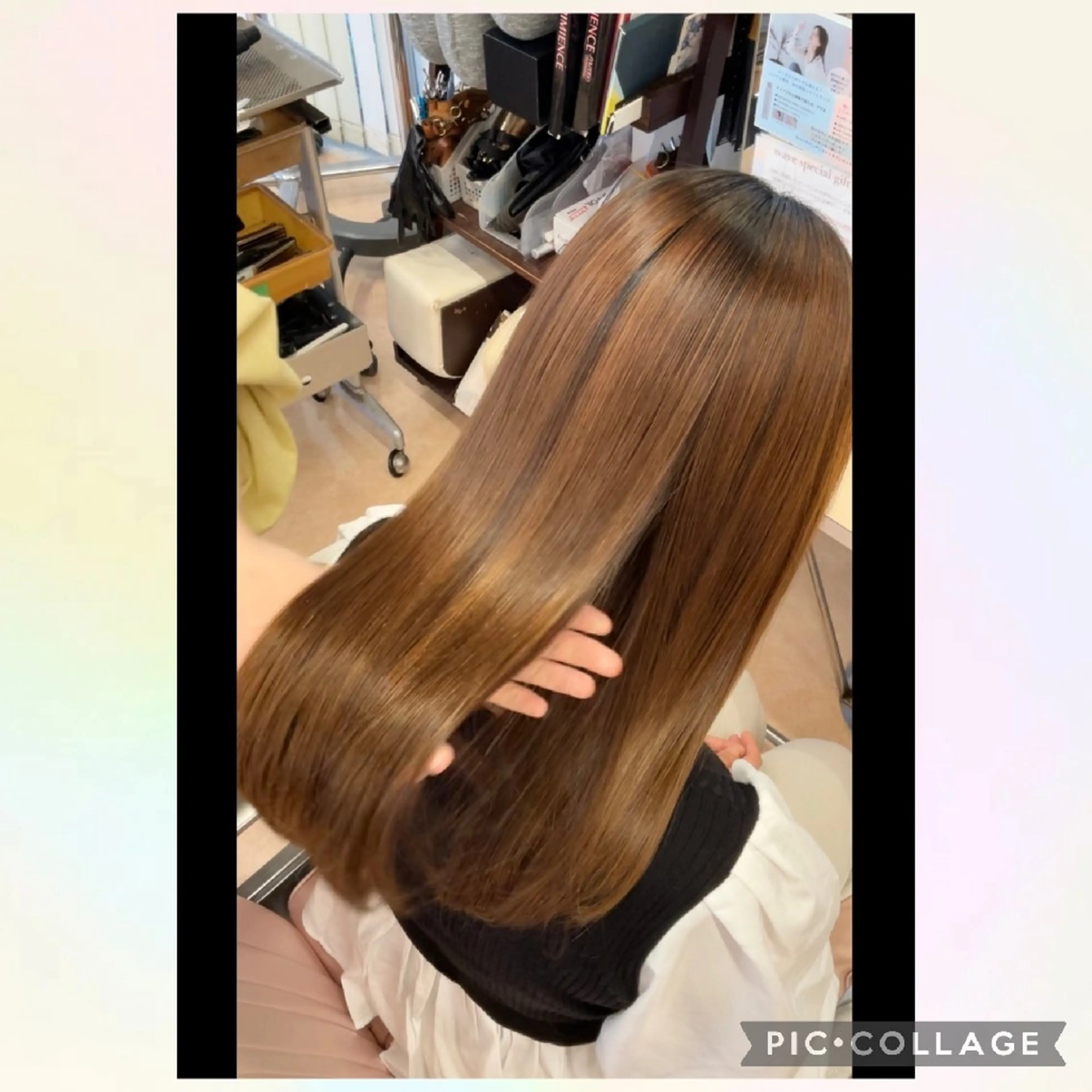 【透明感カラー】 ブリーチ無しダブルカラー+トリートメント (胸下+1100円)の写真
