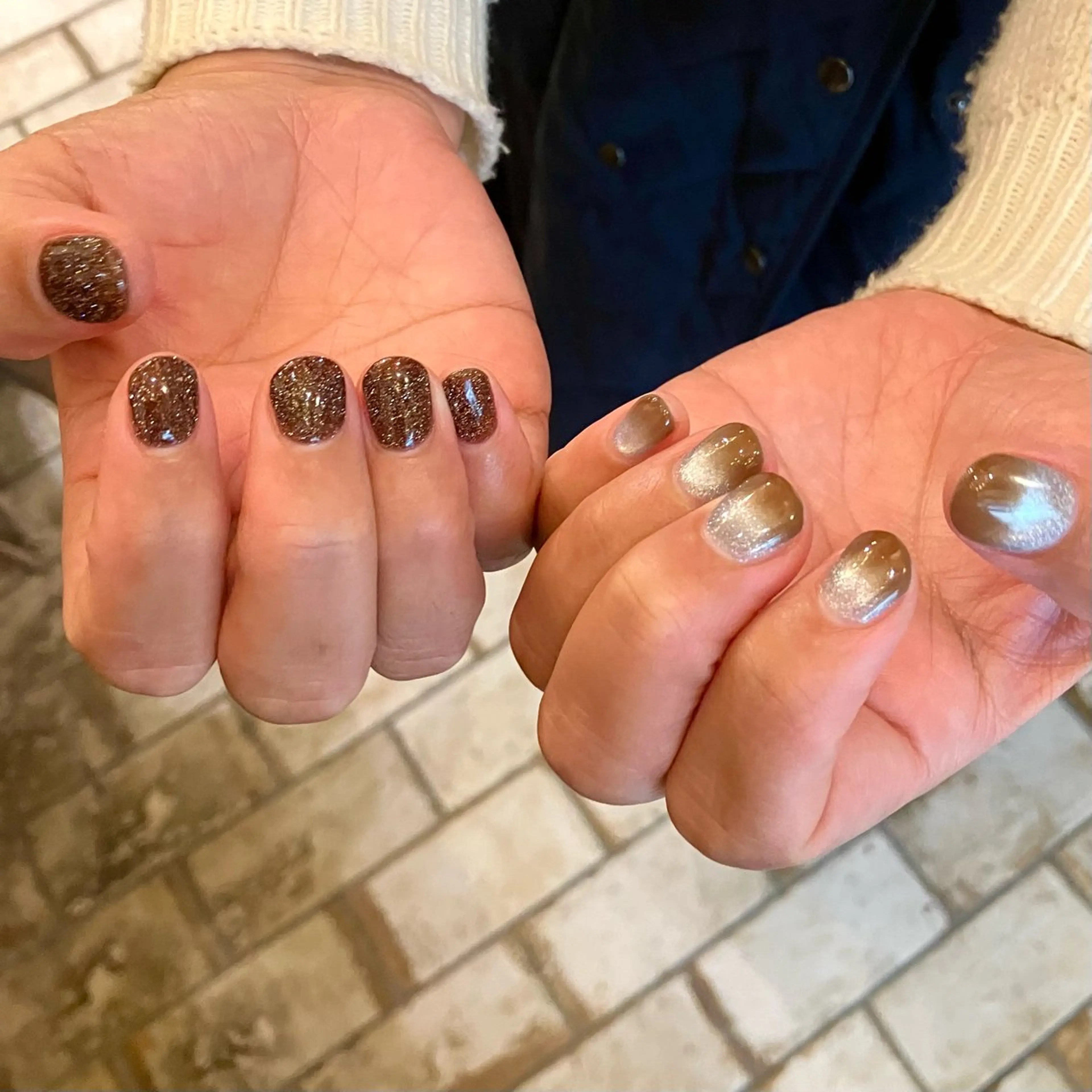 ネイル ブラウン ニュアンスネイル Take Manaのネイルデザイン