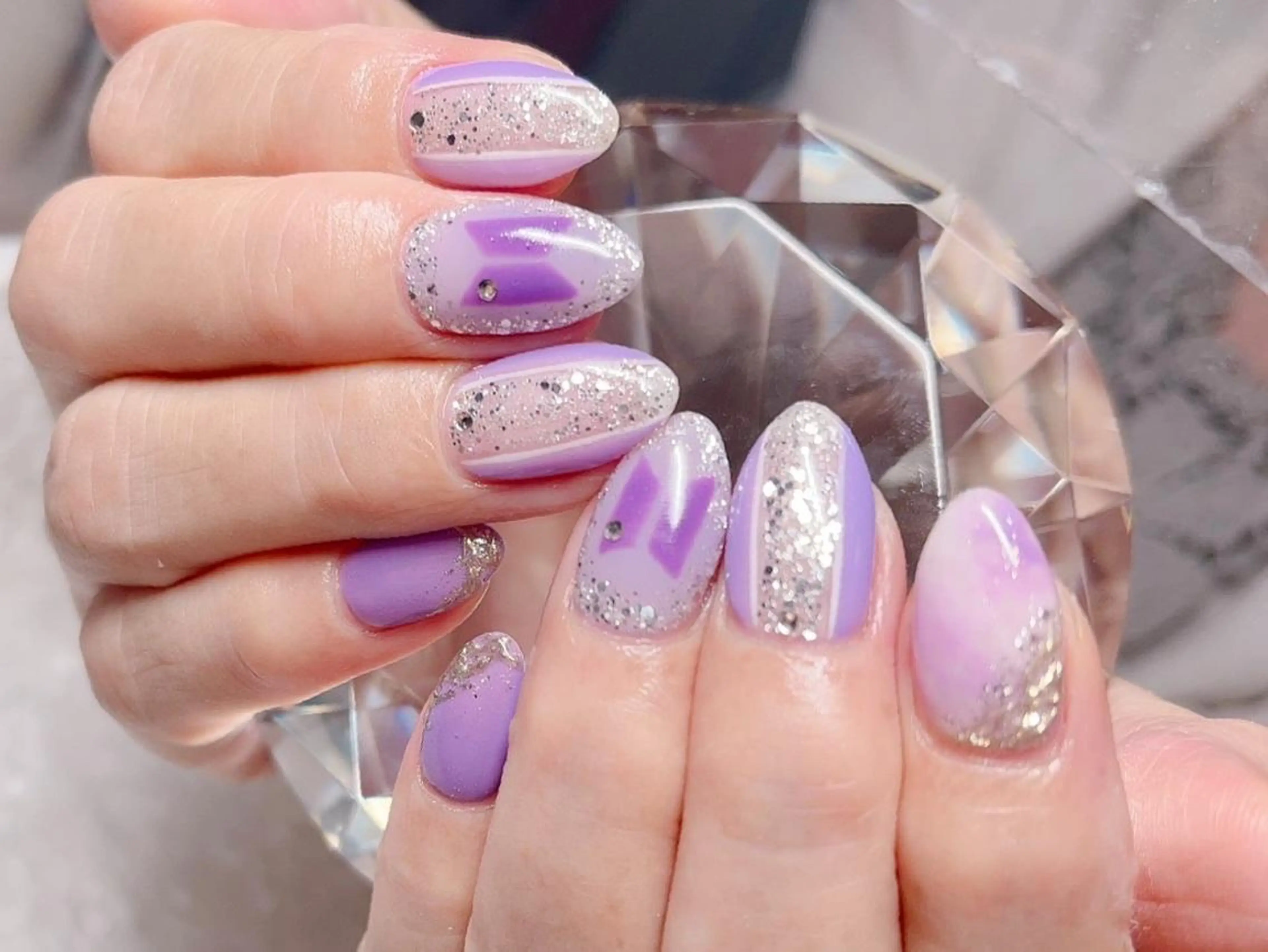 ネイル オーロラネイル 長さ出し ジェルネイル グラデーション 韓国ネイル ハンドネイル Nail&eye Belire 新宿のネイルデザイン