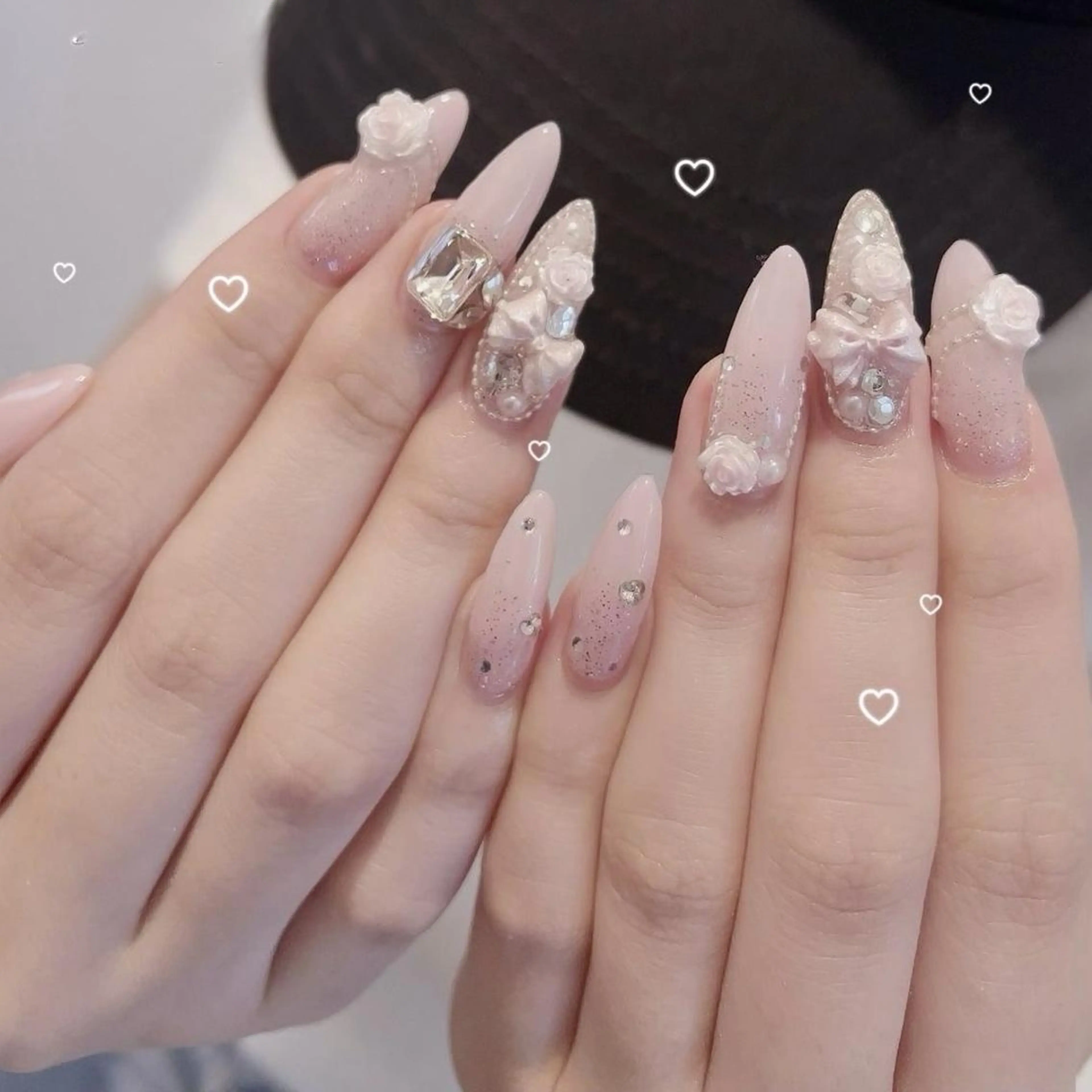 ネイル 長さ出し フレンチネイル グラデーション 卒業式 マグネットネイル Sora nail 長さ出し専門店のネイルデザイン