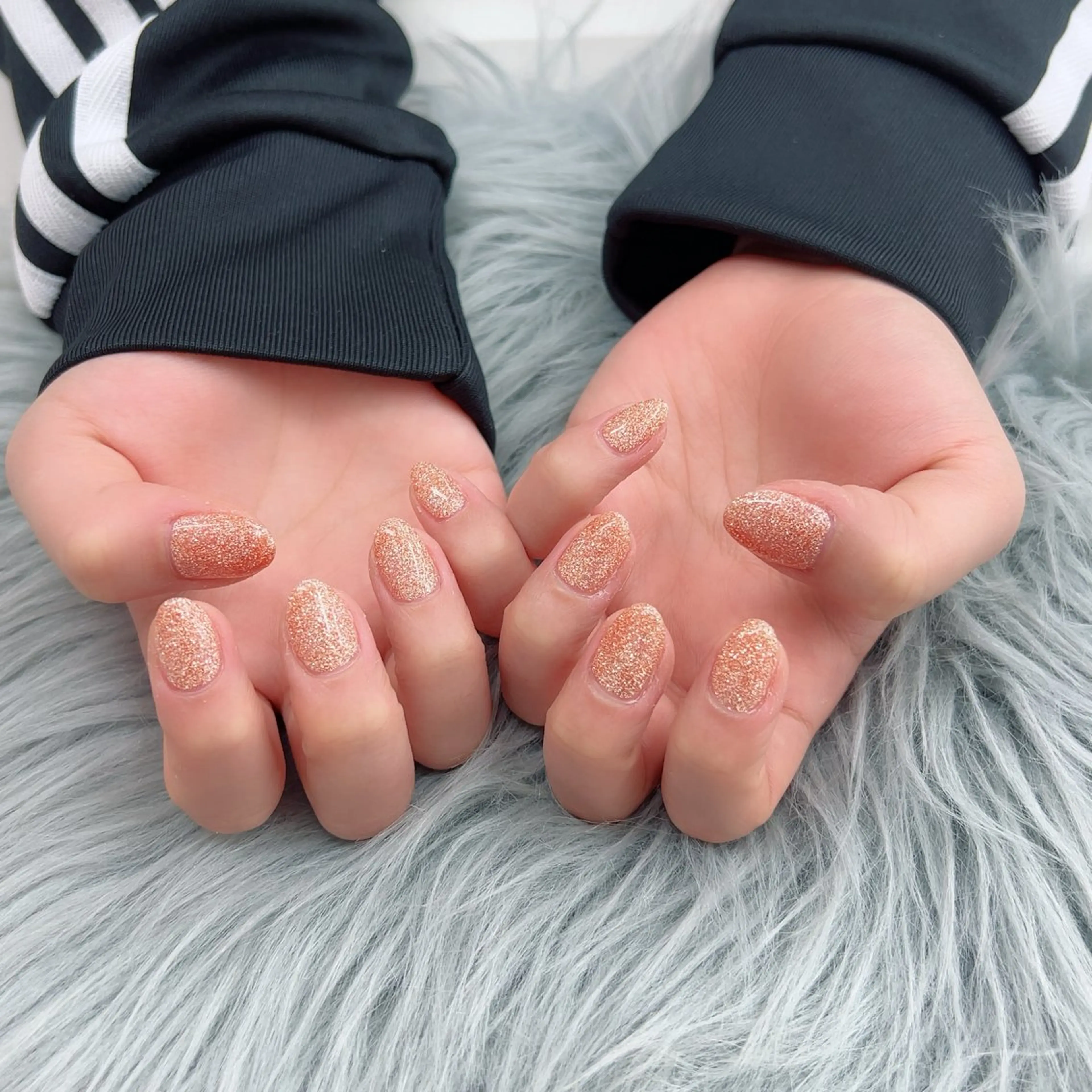 ネイル ラメ(グリッター) ワンカラーネイル オレンジ ハンドネイル Bianca立川店 saitoのネイルデザイン