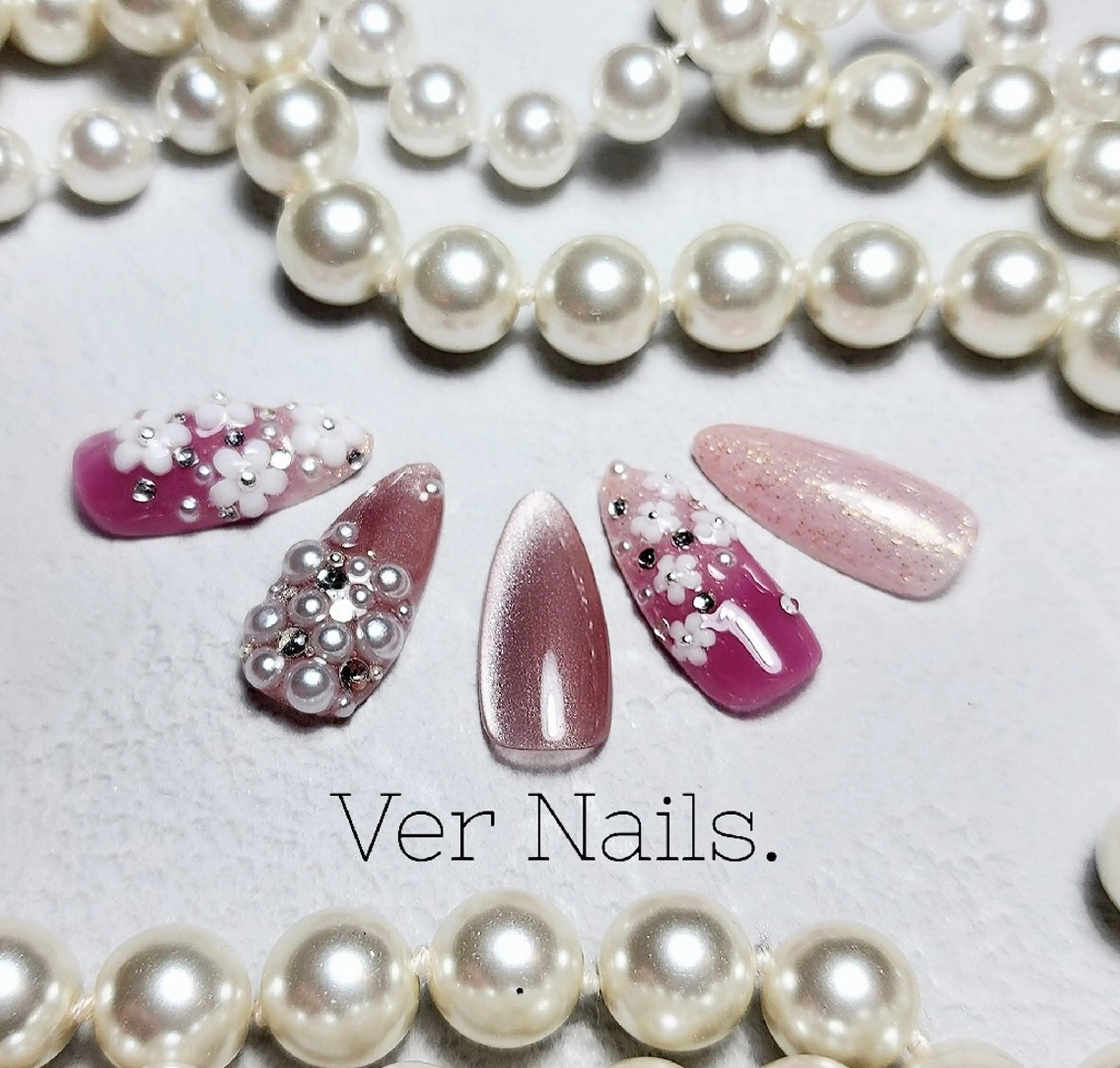 ネイル ピンク ブライダルネイル ハンドネイル Ver  Nails.のその他イメージ