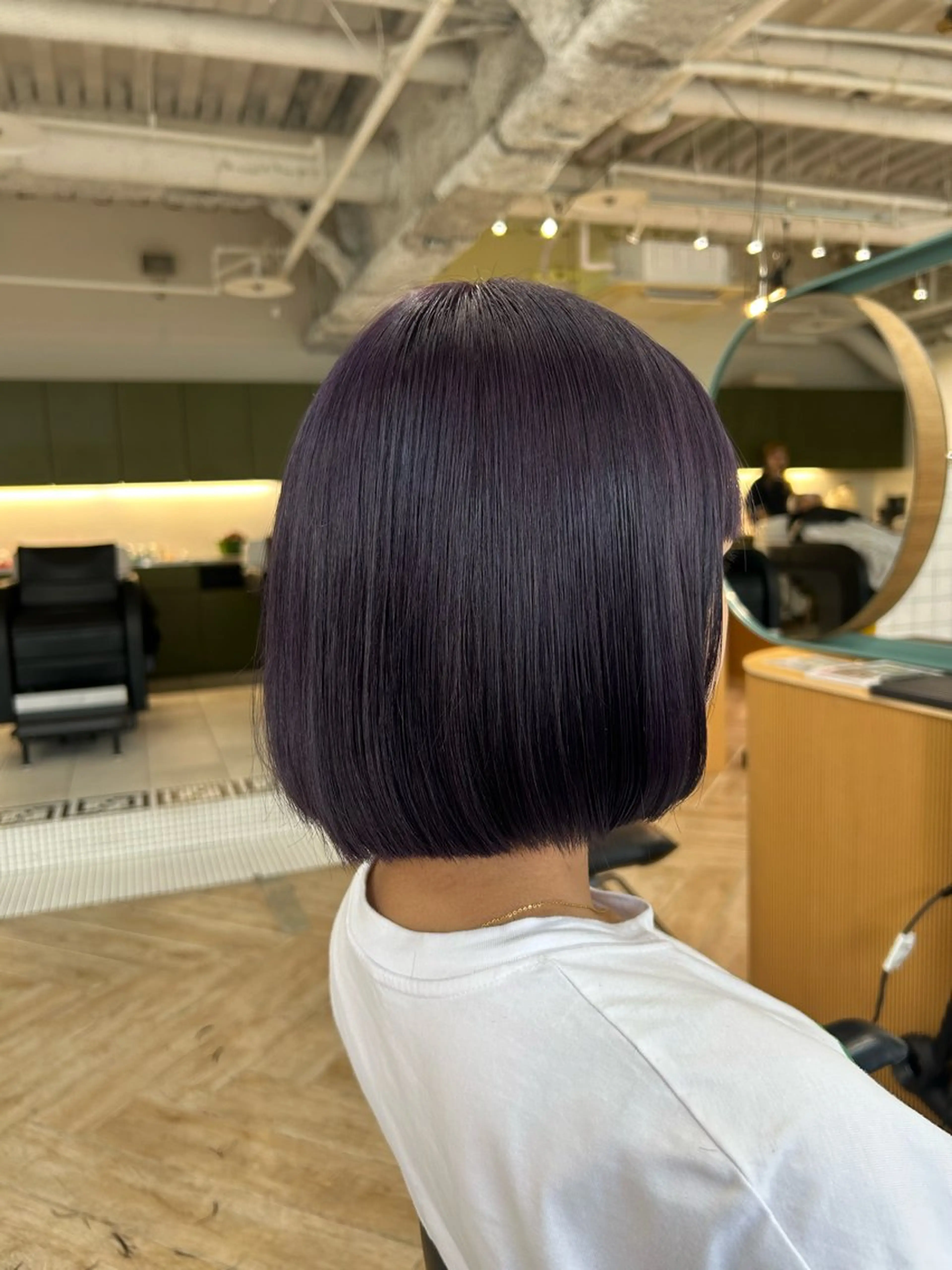 ミディアム カラー ヘアカラー トリートメント ベージュ/ダブルカラ ー/新潟駅/青柳萌果のヘアスタイル