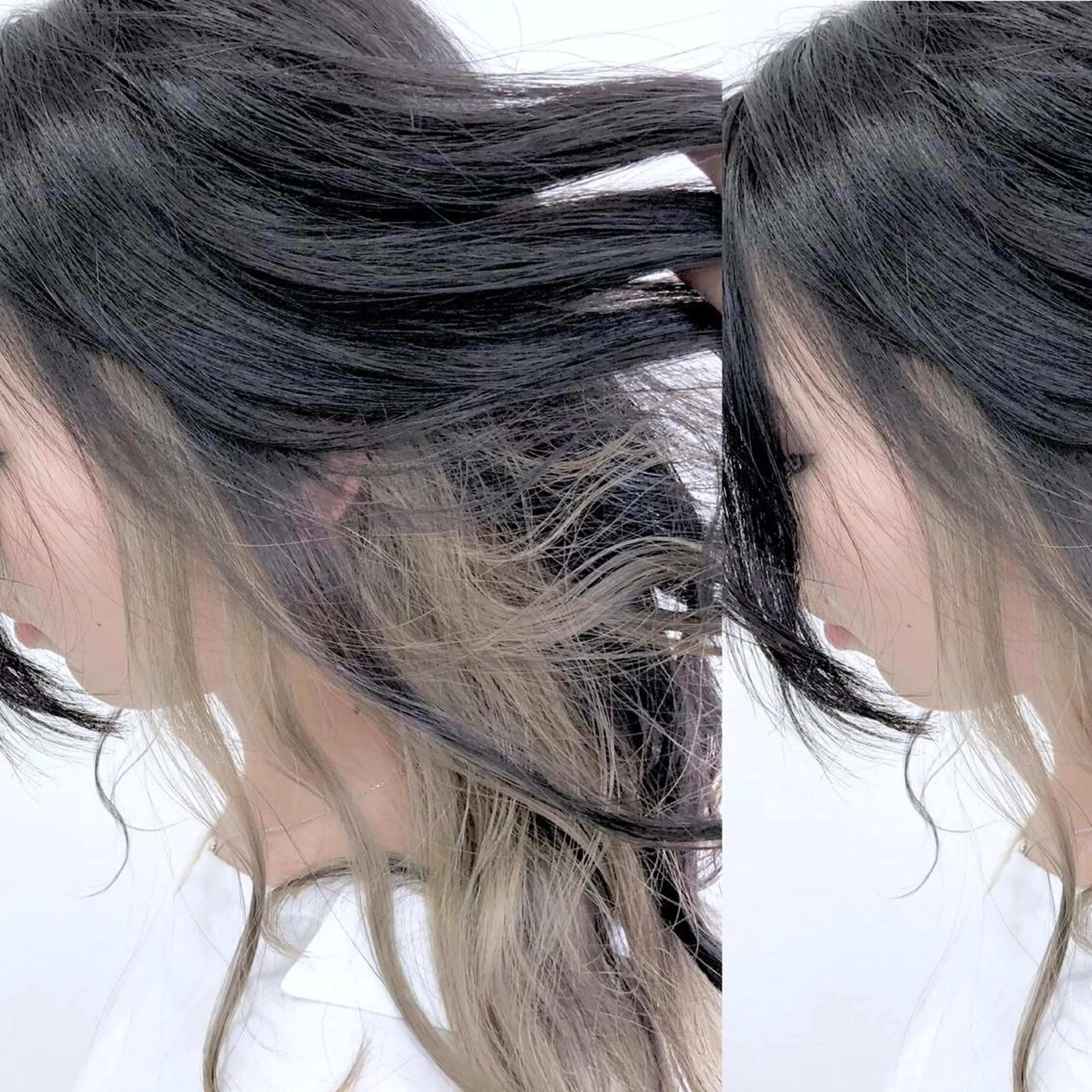 ミディアム カラー カット トリートメント JuNブリーチに 縮毛矯正するプロのヘアスタイル