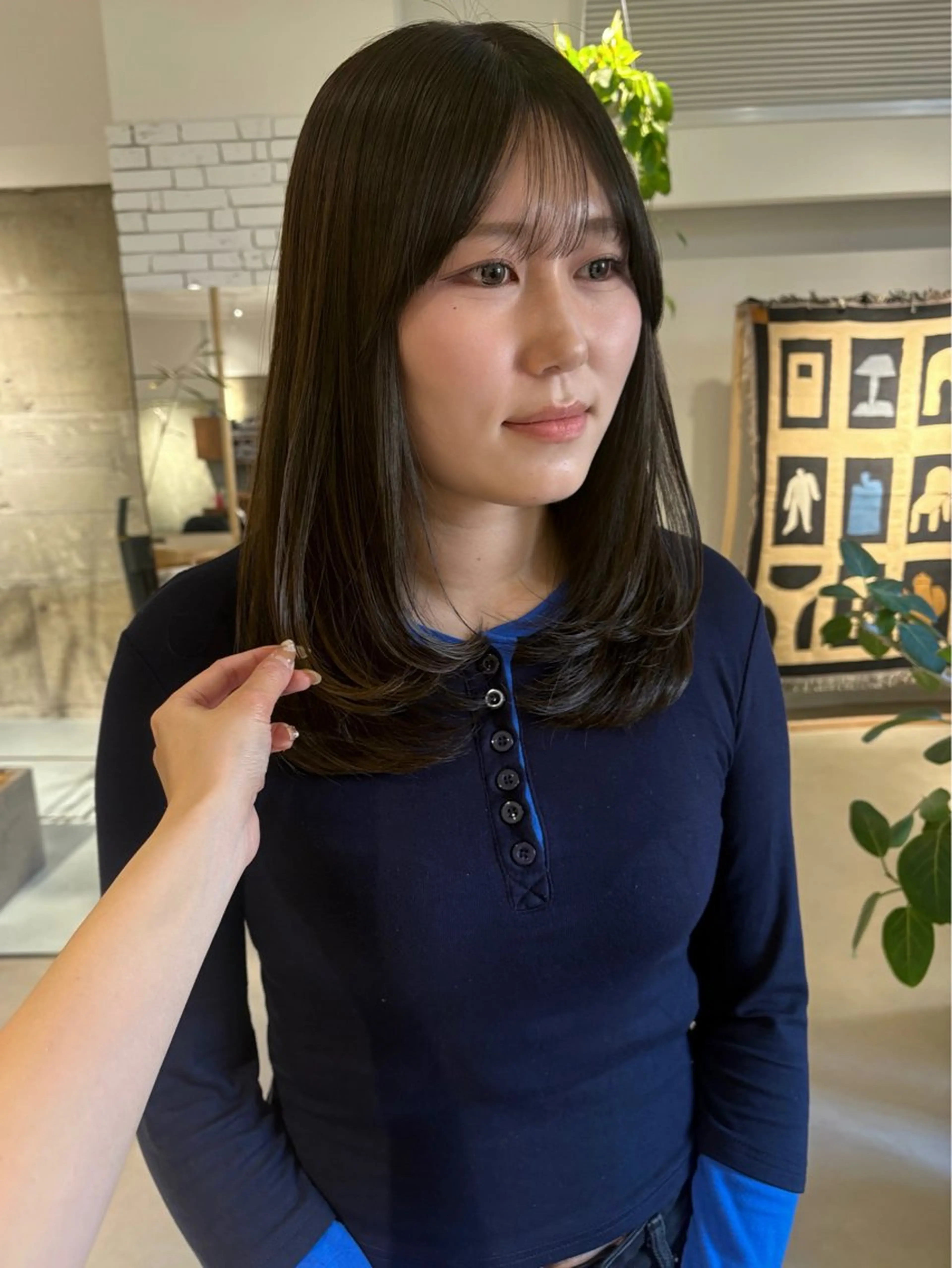 ミディアム カラー 透明感カラー グレージュ オリーブグレージュ オリーブグレー レイヤーカット カット ヘアカラー トリートメント yuki ♡のヘアスタイル