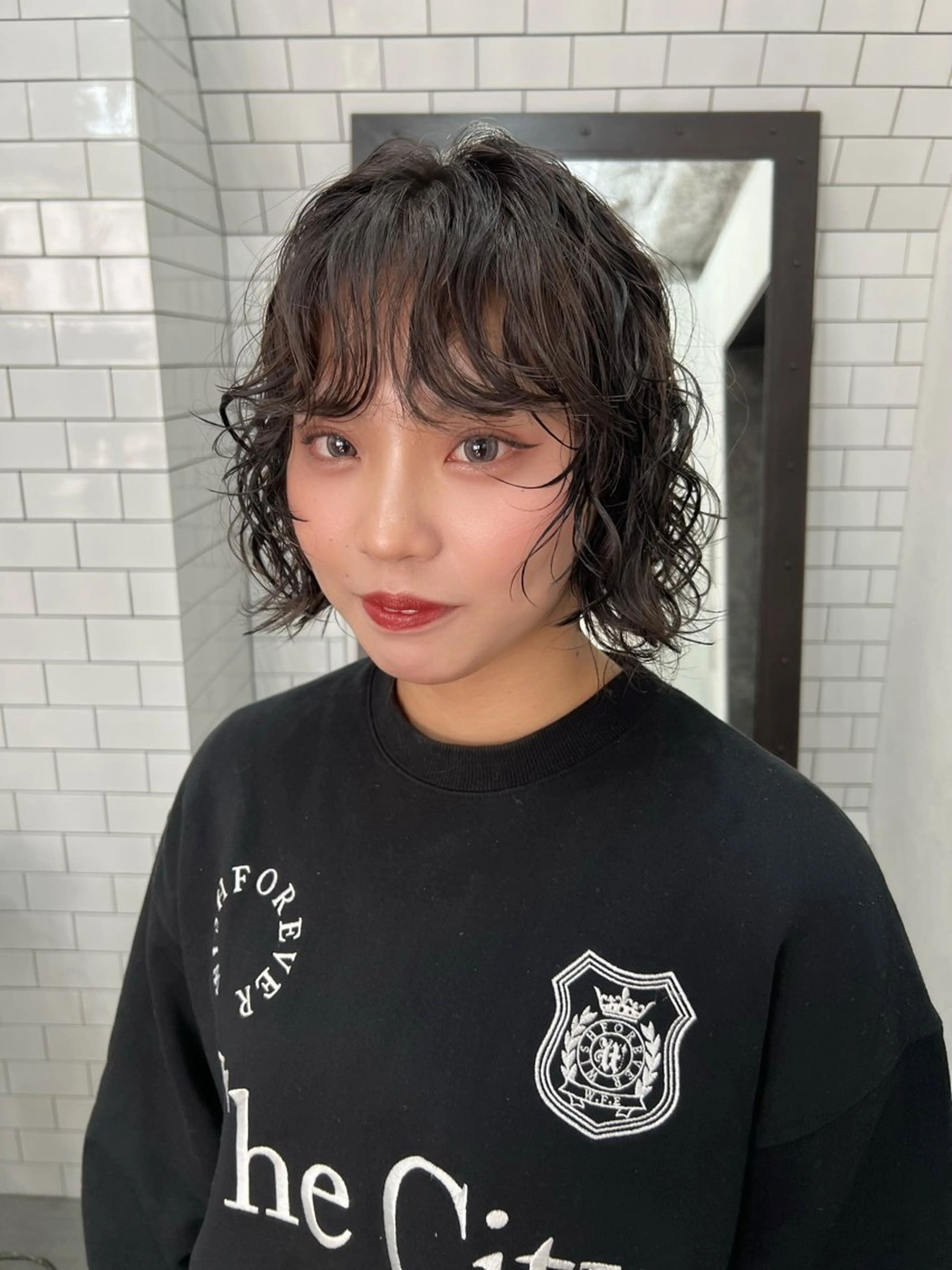 ショート カット 紙屋町ショート /ボブ　パーマ河内蓮のヘアスタイル