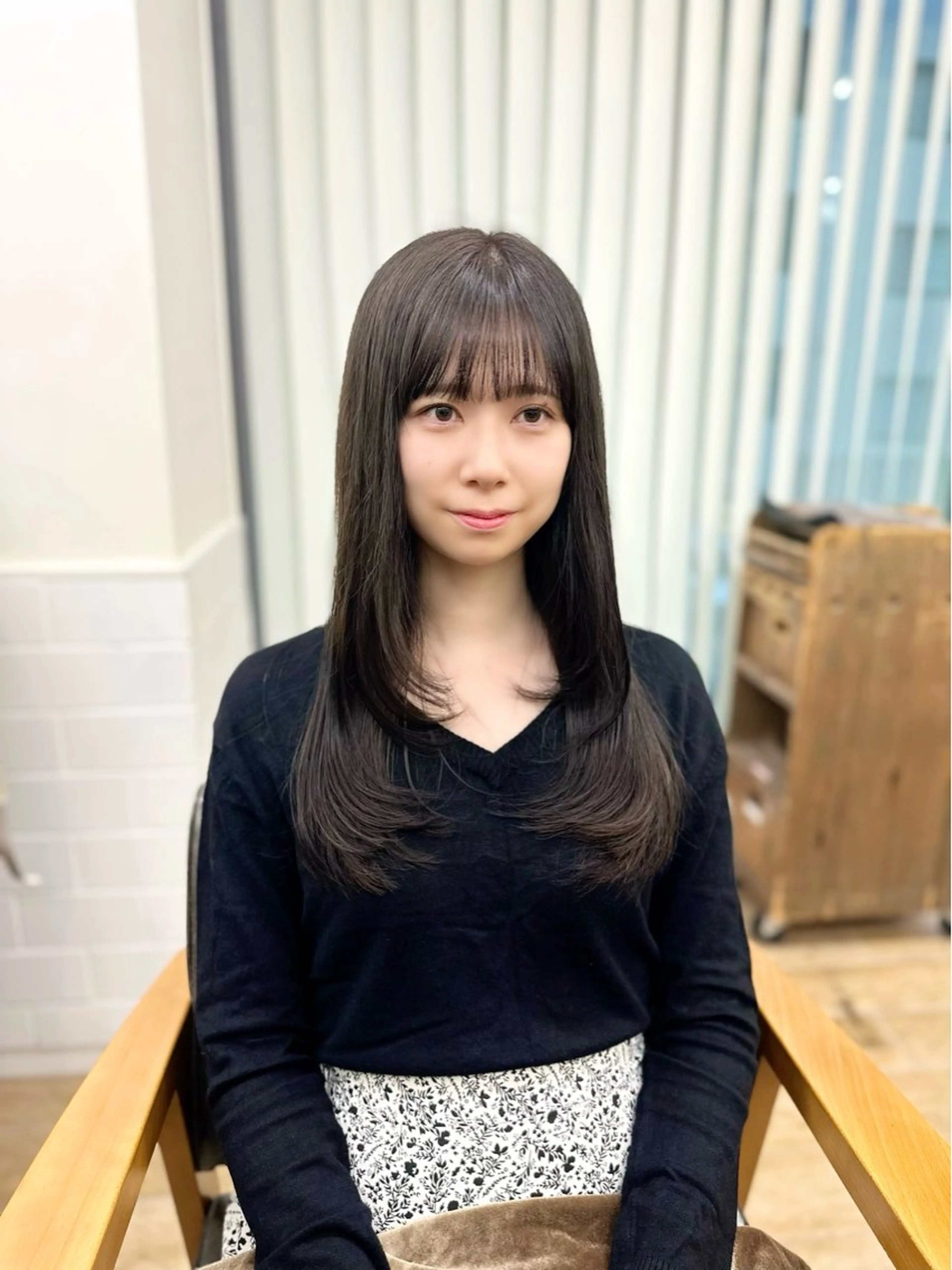 ロング カラー パーマ ヘアアレンジ メンズ キッズ カット レイヤーカット 🌿透け感カラーのヘアスタイル